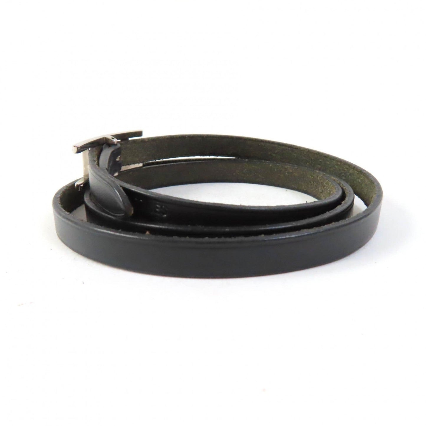 HERMES bracelet leather black Abi 3