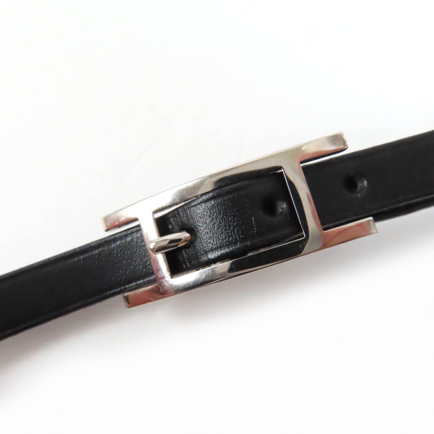 HERMES bracelet leather black Abi 3