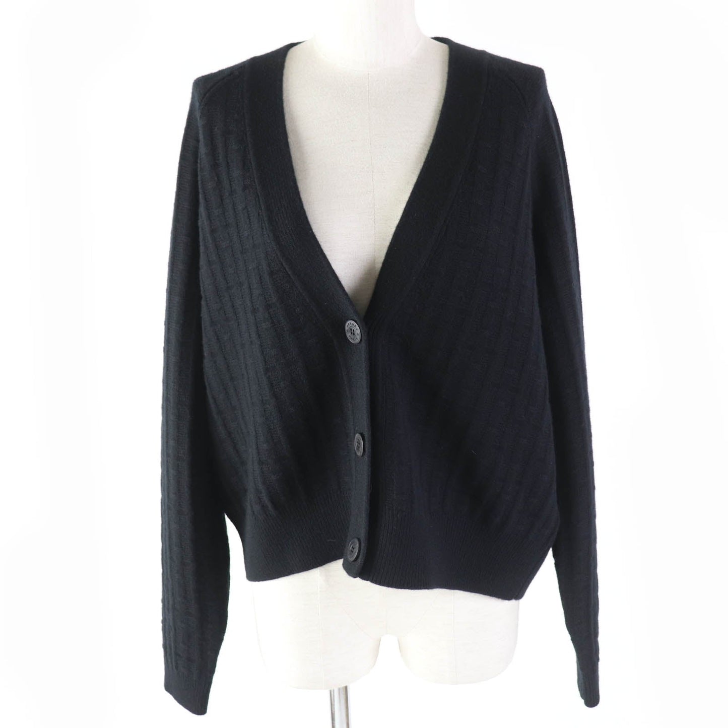 HERMES cardigan wool black 40