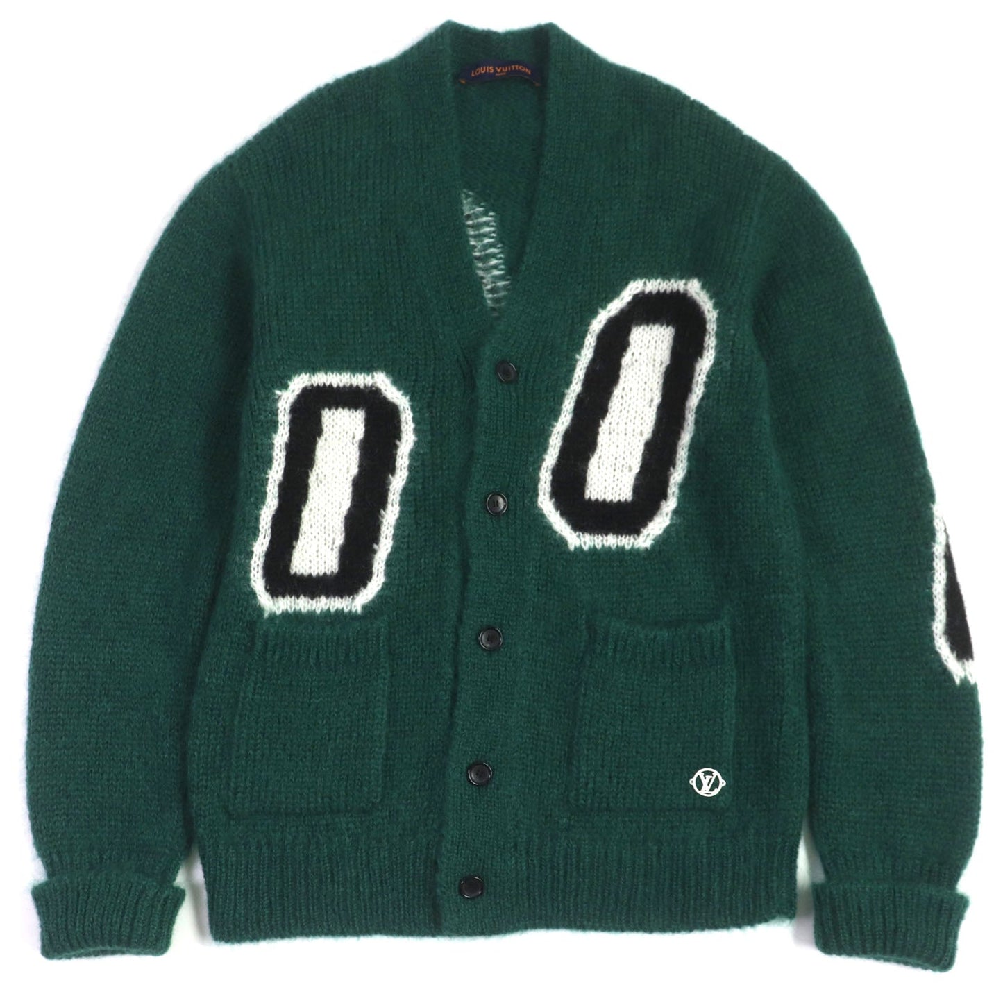 LOUIS VUITTON cardigan mohair green graphic S