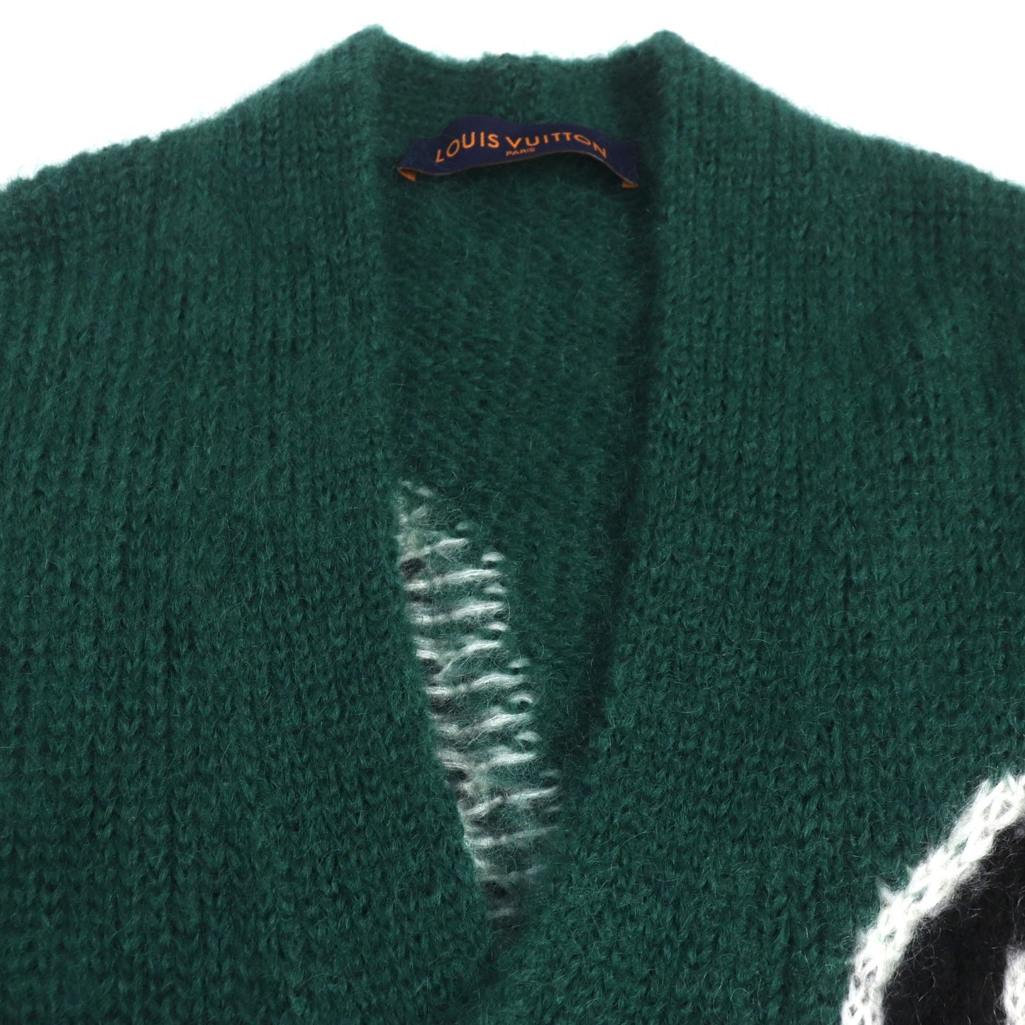 LOUIS VUITTON cardigan mohair green graphic S