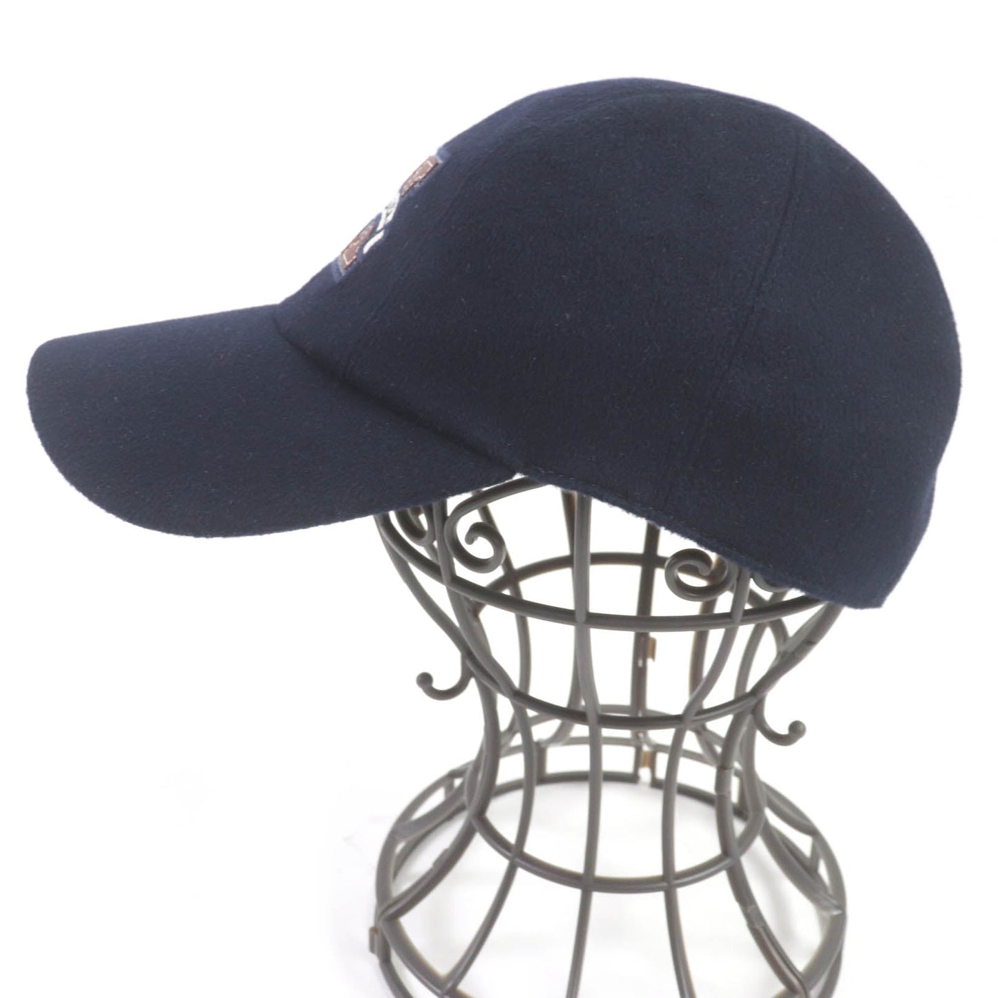 HERMES cap cashmere Navy Davis H. Cellier Cap