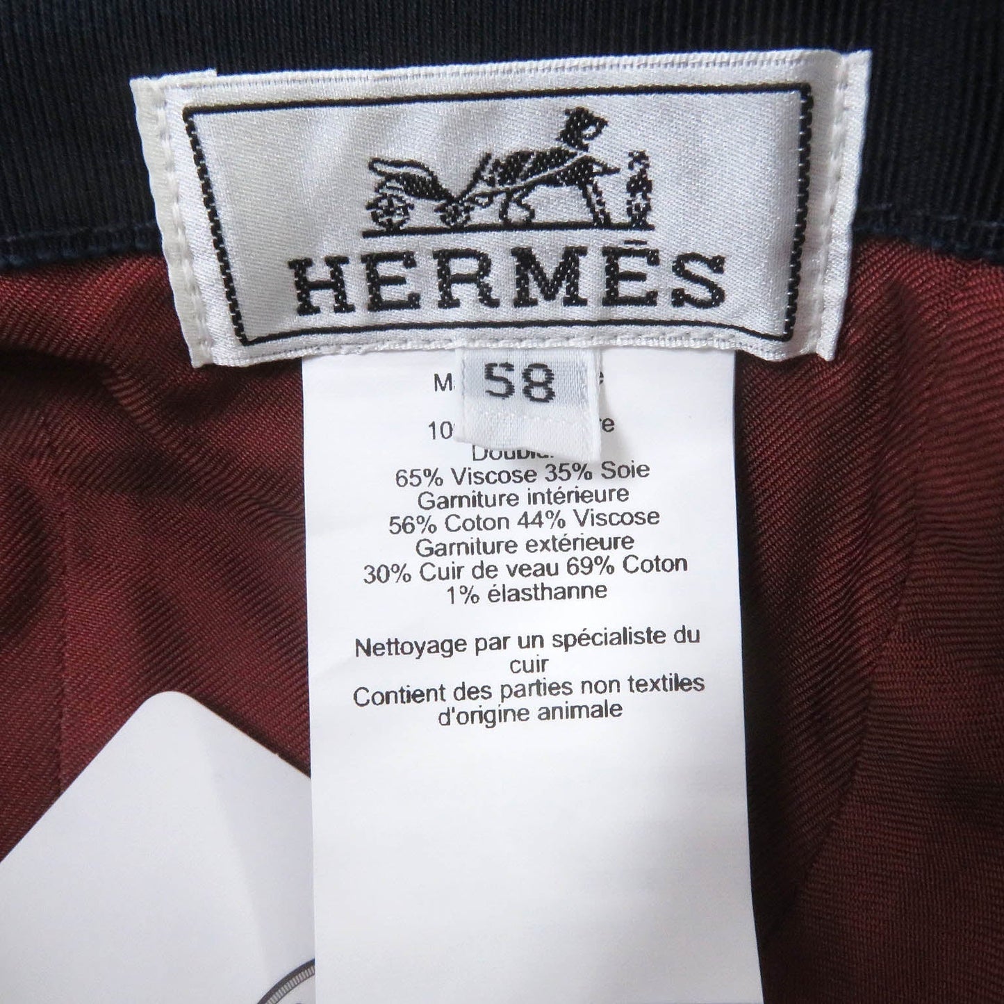 HERMES cap cashmere Navy Davis H. Cellier Cap