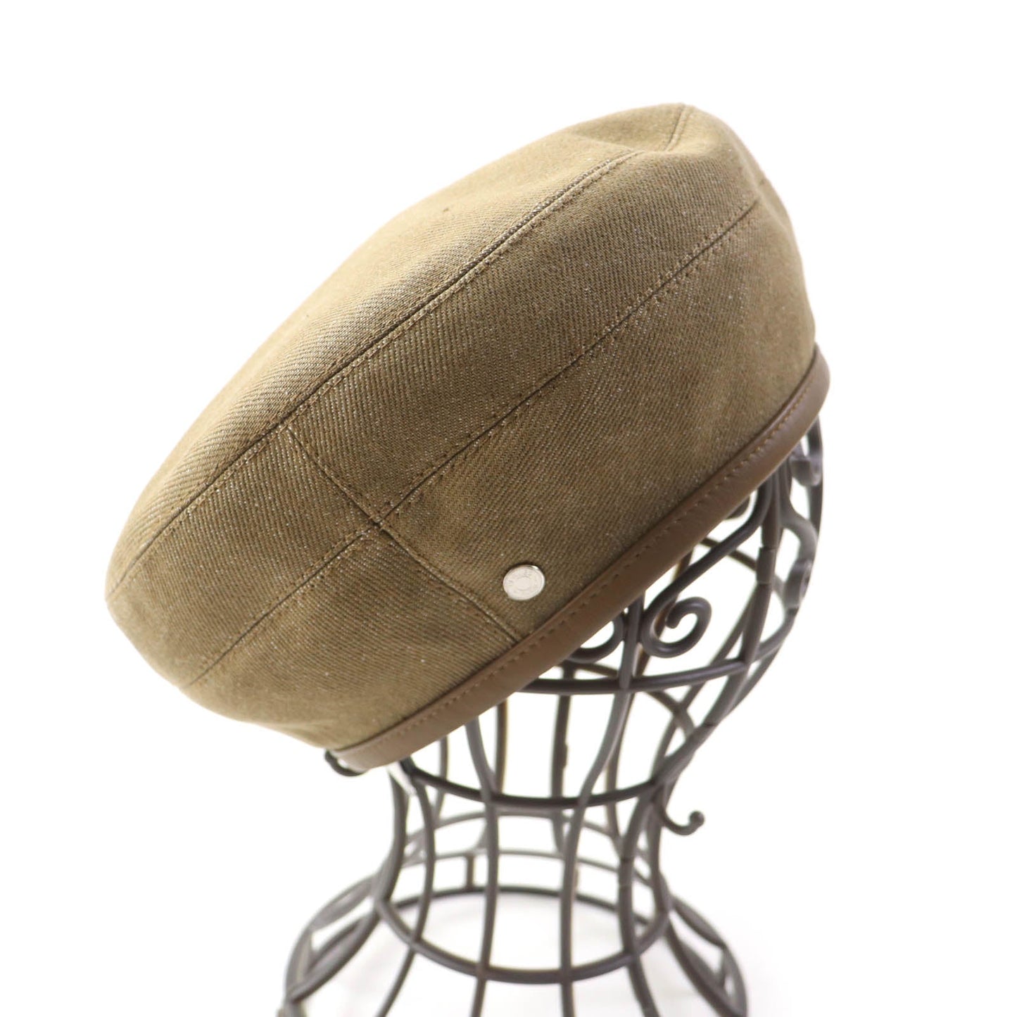 HERMES beret cotton Brown 57