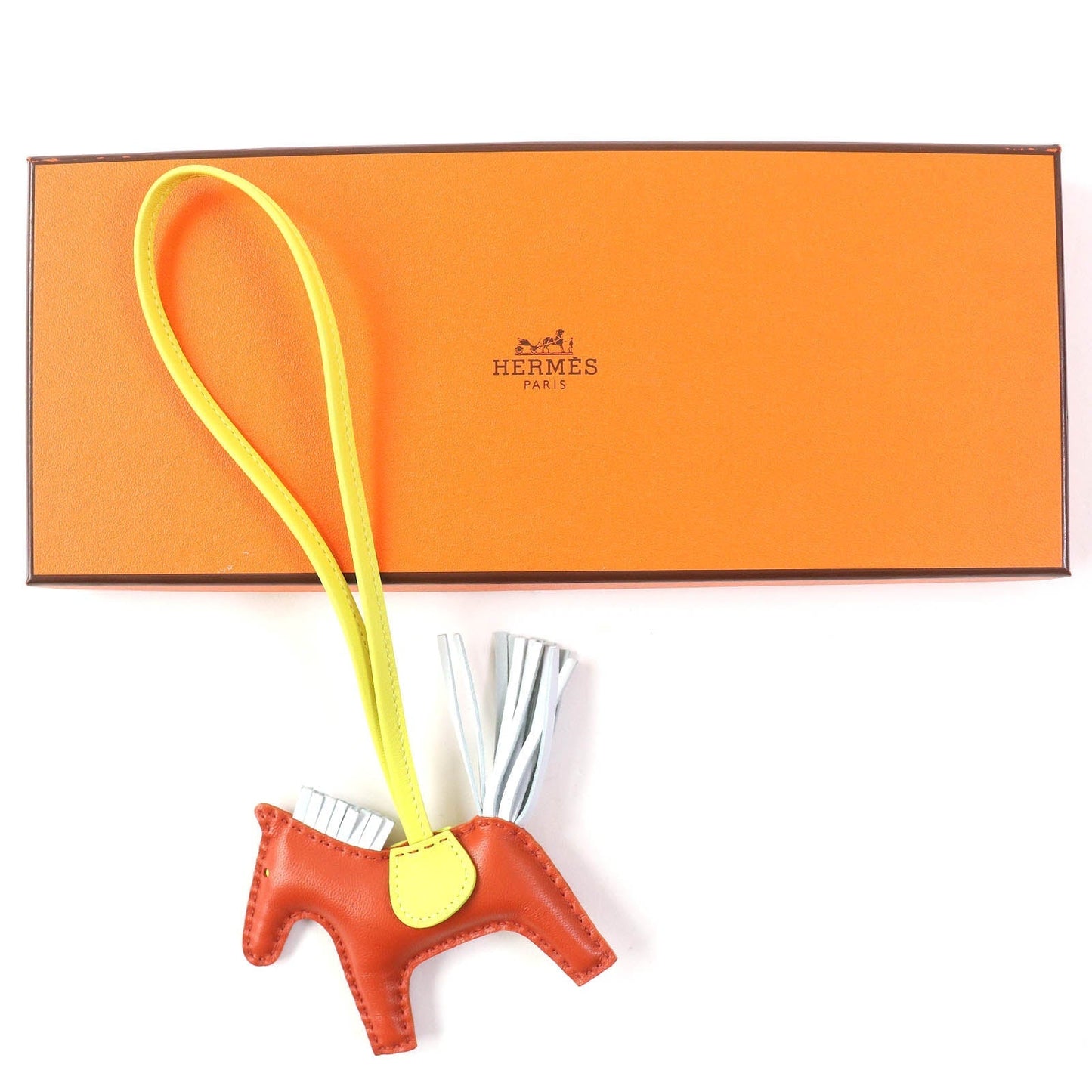 HERMES Bag charm Anyo Miro Carnelian/Lime/Blue Brum Rodeo Charm PM