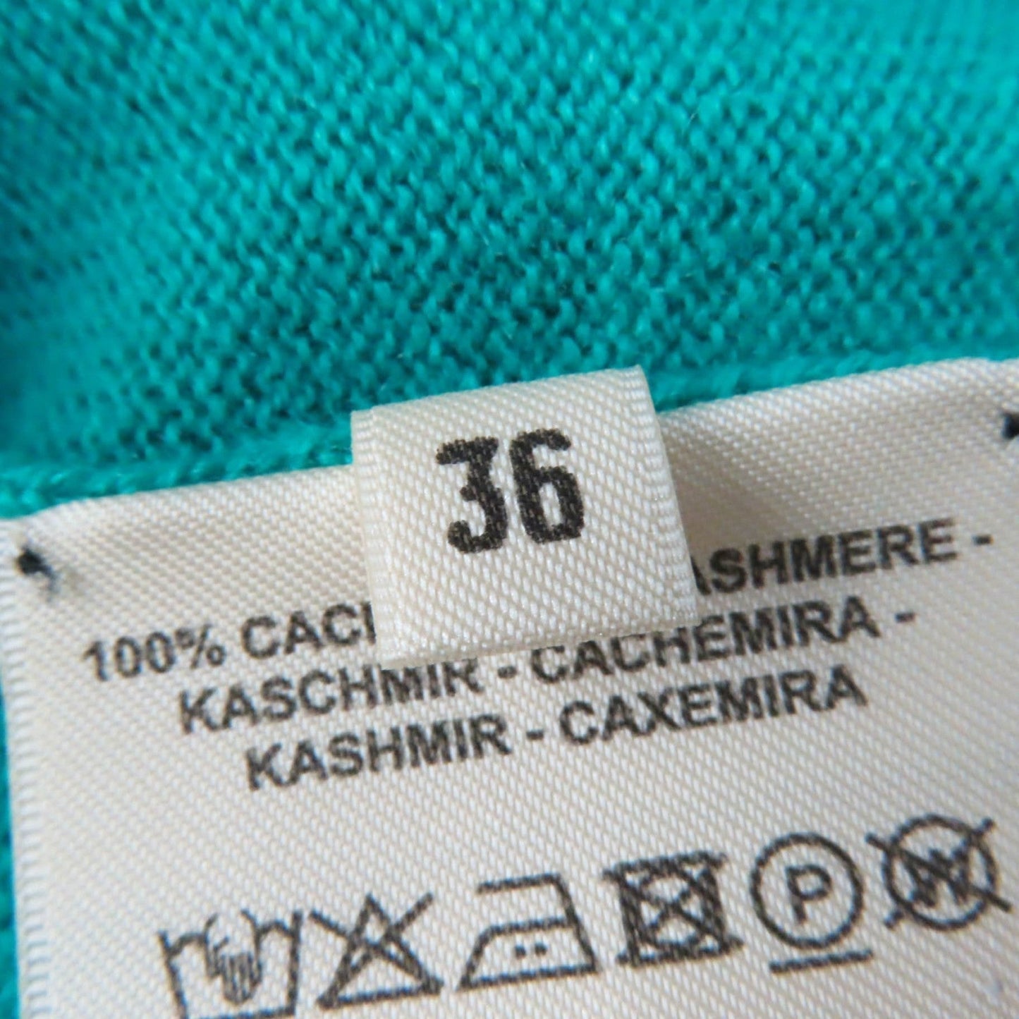 HERMES Short sleeve knit cashmere Green type 36