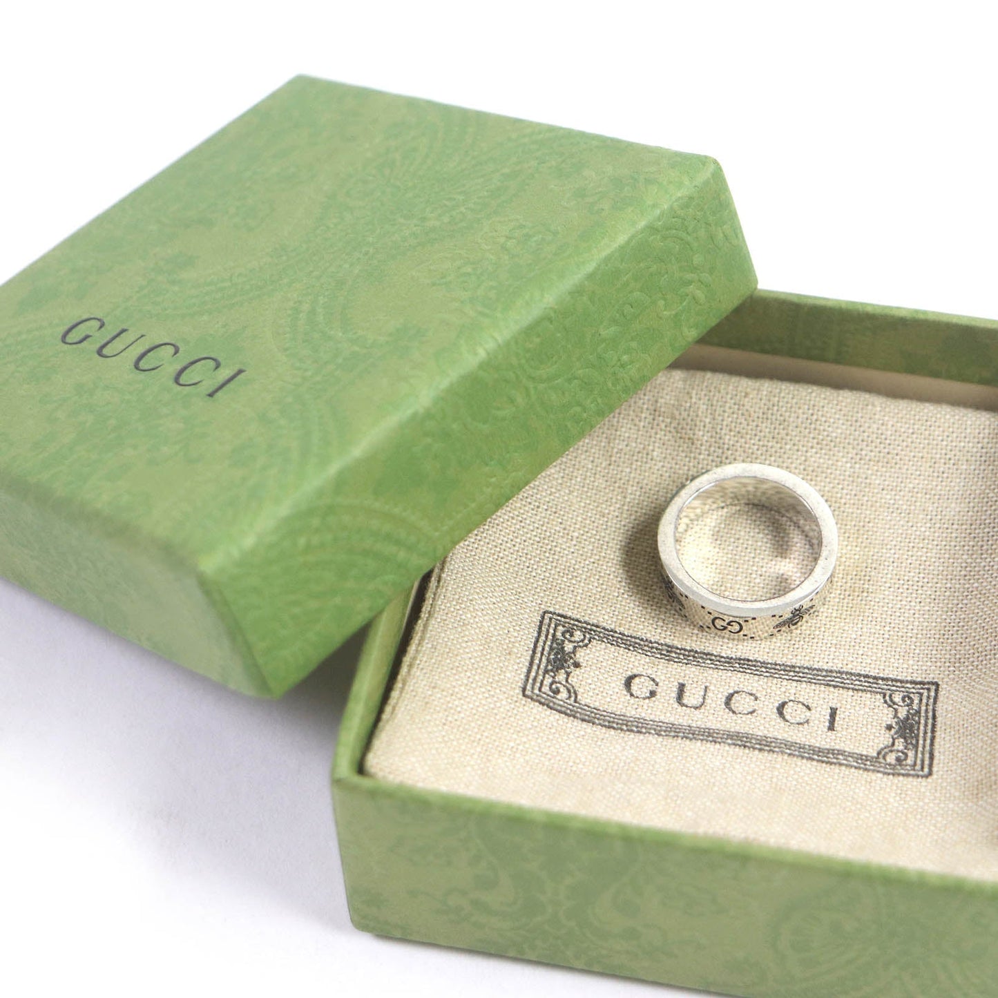 GUCCI Ring 728389 AG925 Silver Engraving Ring GGxB
