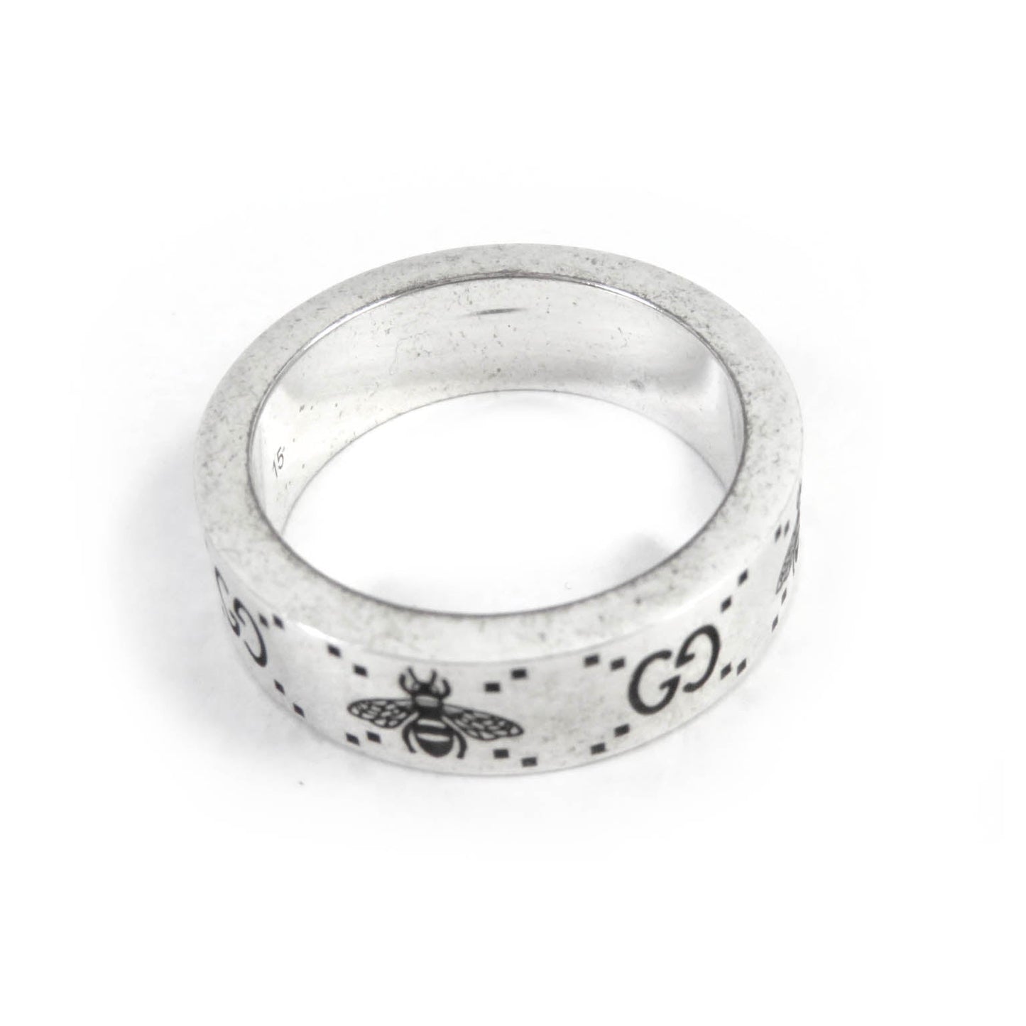 GUCCI Ring 728389 AG925 Silver Engraving Ring GGxB