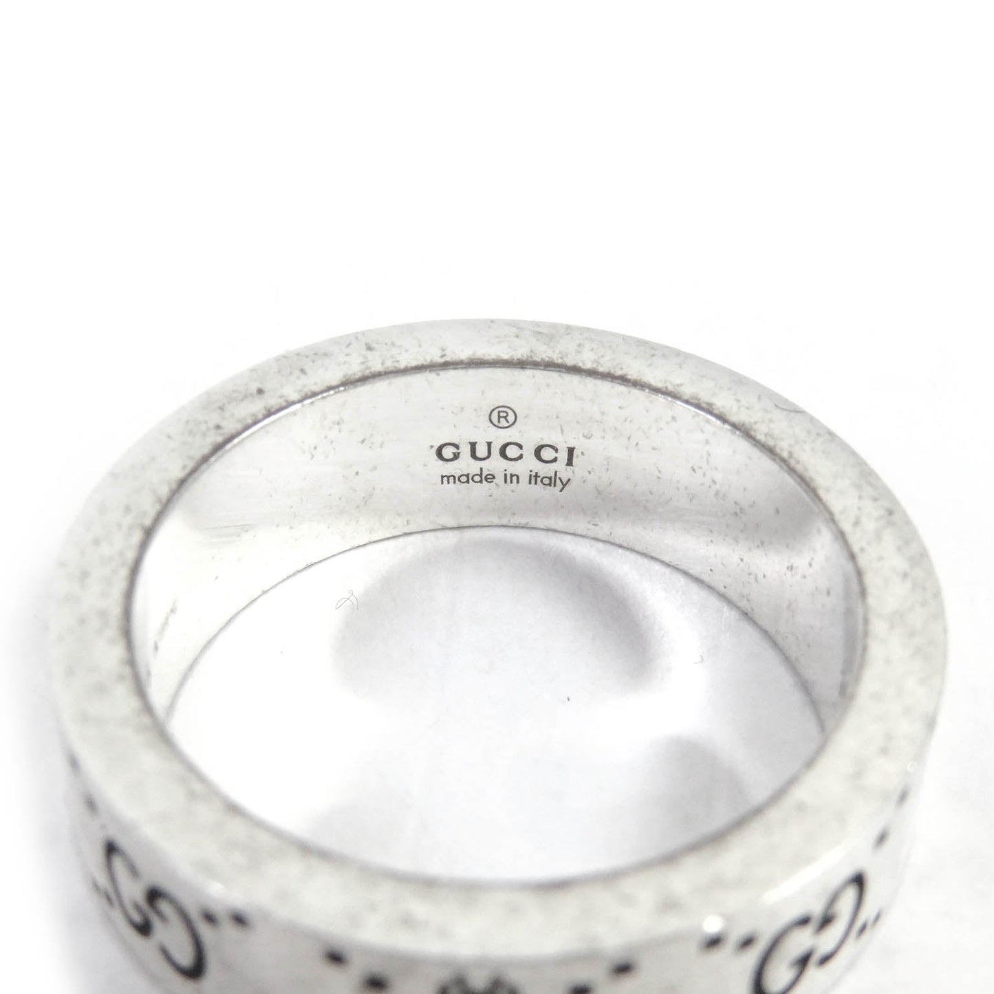 GUCCI Ring 728389 AG925 Silver Engraving Ring GGxB