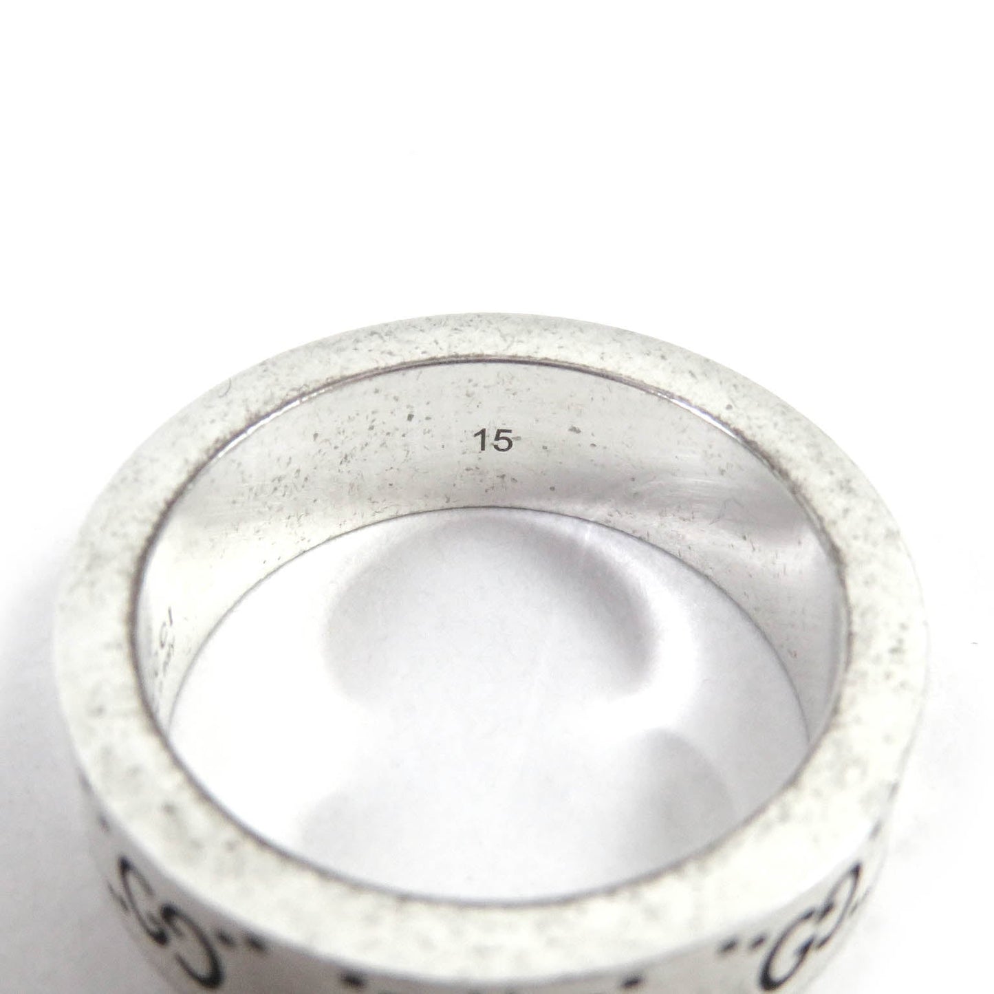 GUCCI Ring 728389 AG925 Silver Engraving Ring GGxB