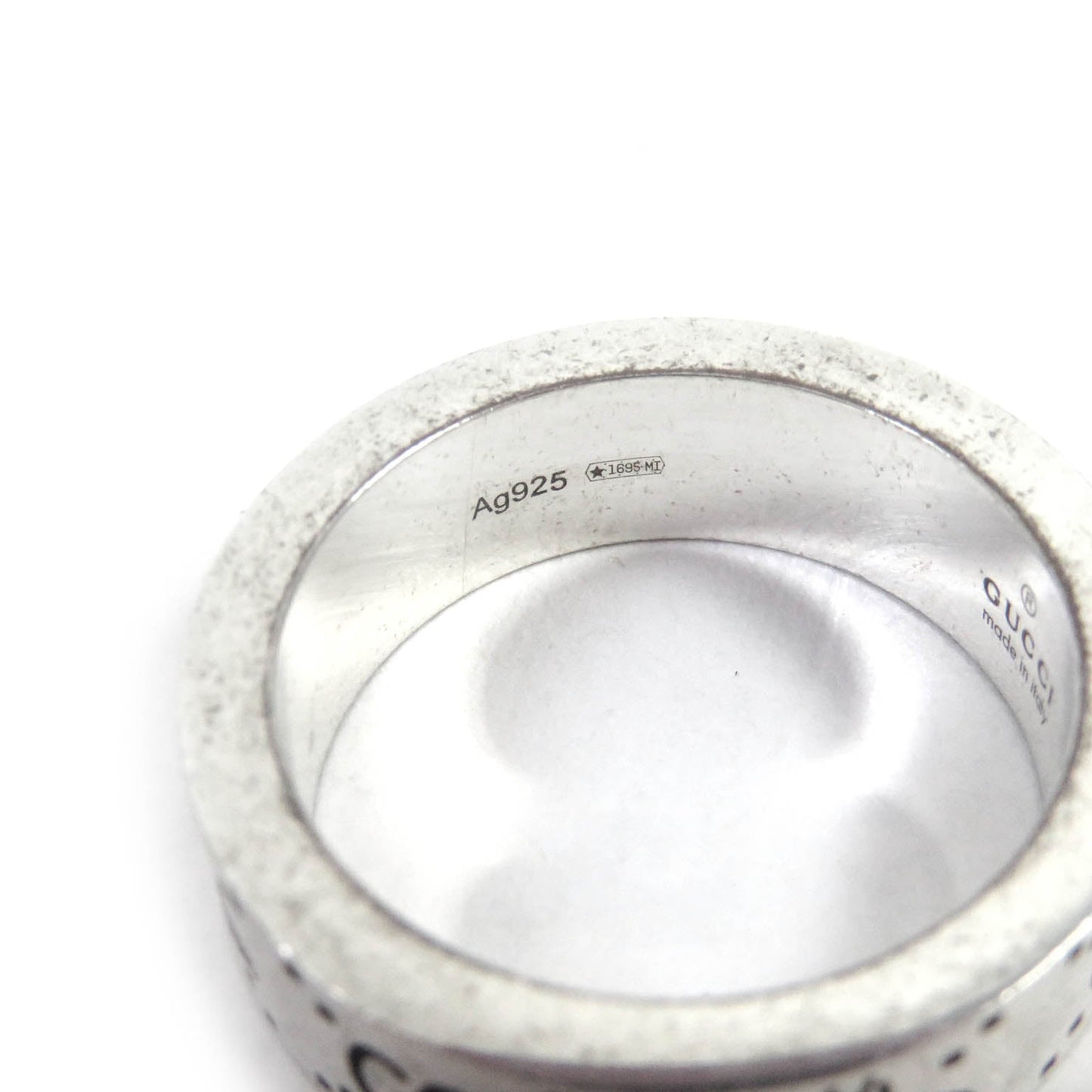 GUCCI Ring 728389 AG925 Silver Engraving Ring GGxB