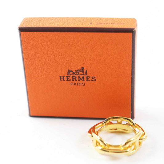 HERMES Scarf ring metal gold Legato Rugate 90