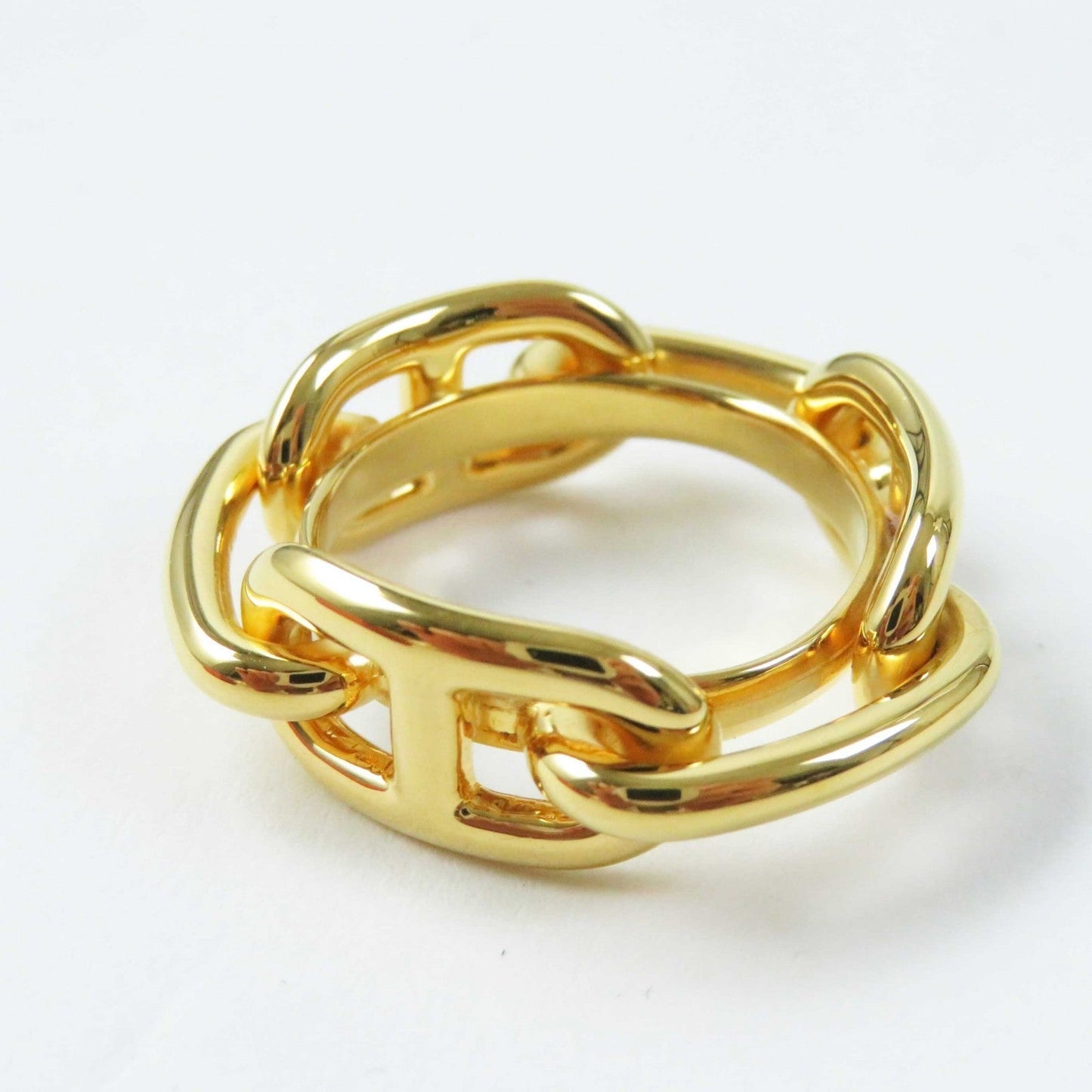 HERMES Scarf ring metal gold Legato Rugate 90