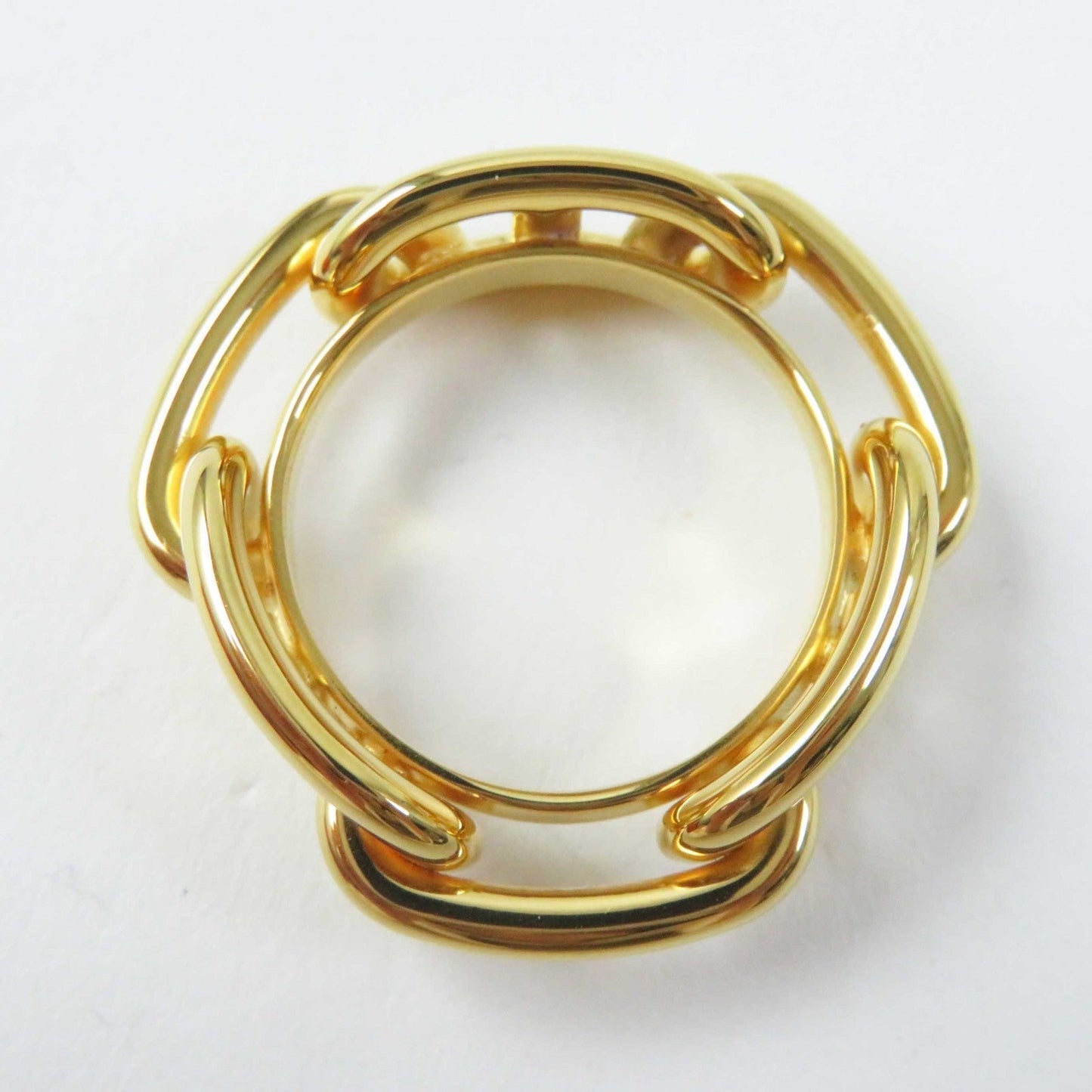 HERMES Scarf ring metal gold Legato Rugate 90