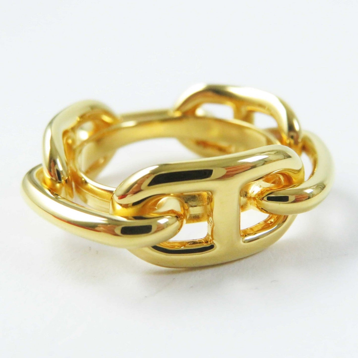 HERMES Scarf ring metal gold Legato Rugate 90