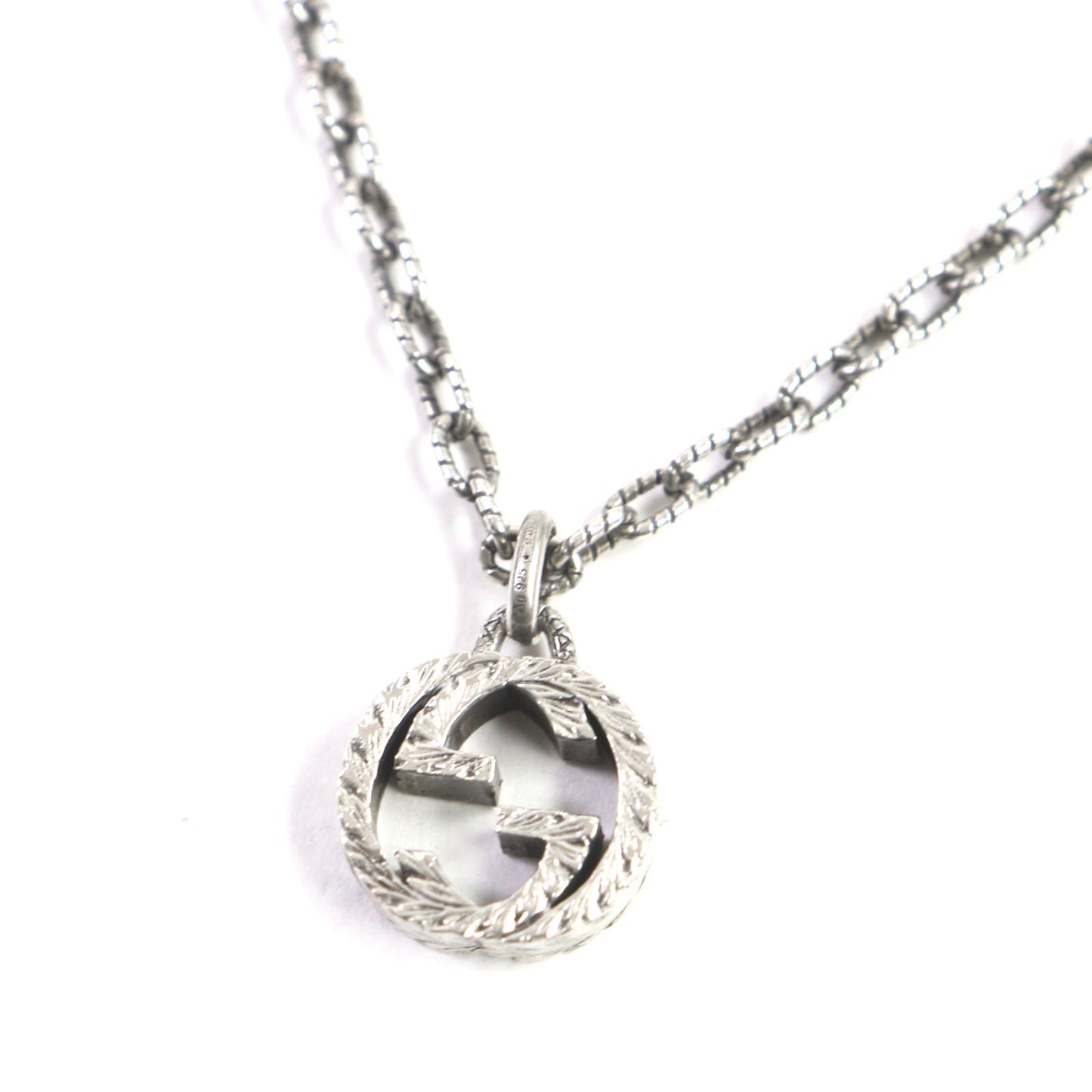 GUCCI Necklace AG925 Silver Interlocking G Arabesque