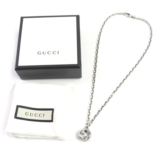 GUCCI Necklace AG925 Silver Interlocking G Arabesque