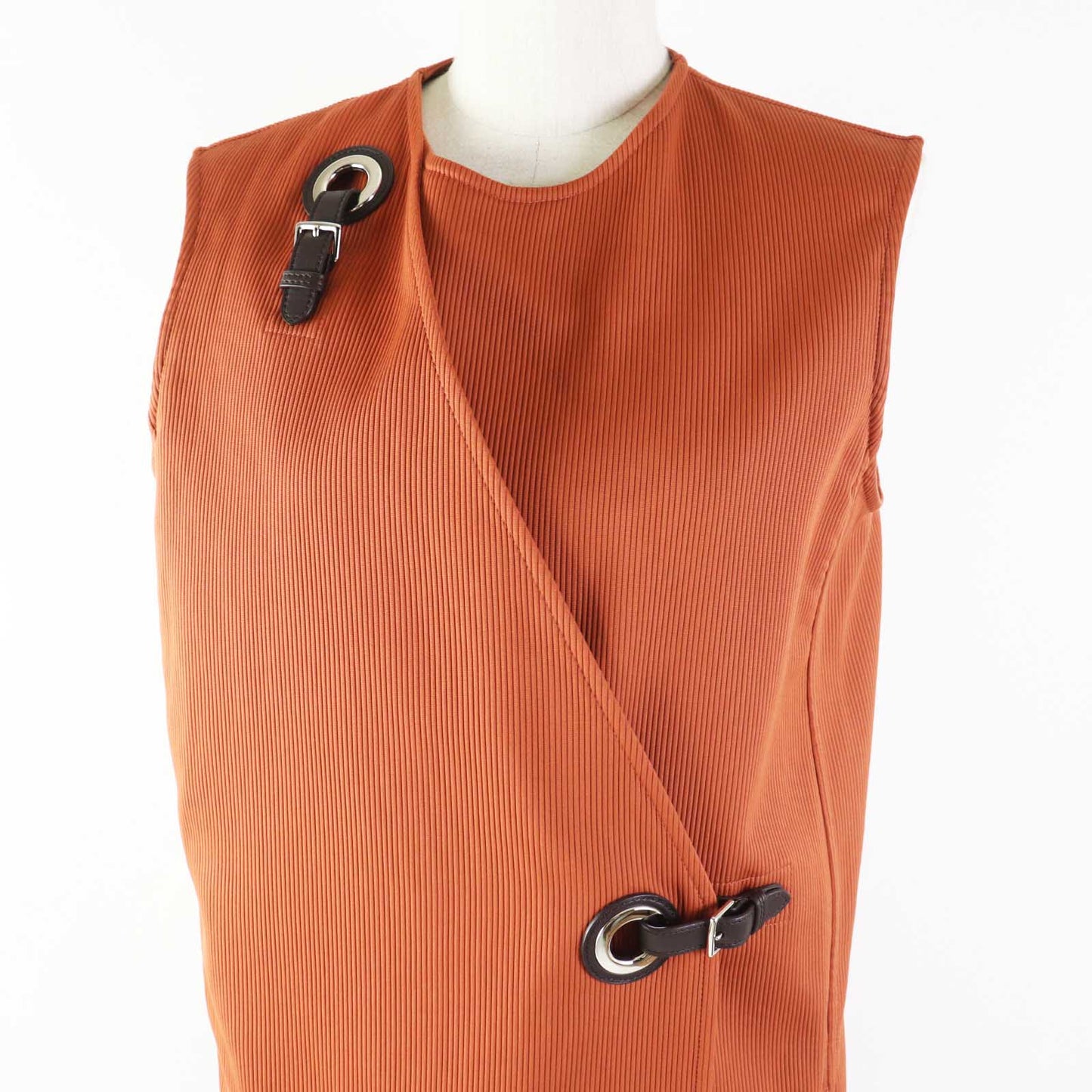 HERMES one piece 2E0527D6 cotton terracotta 38