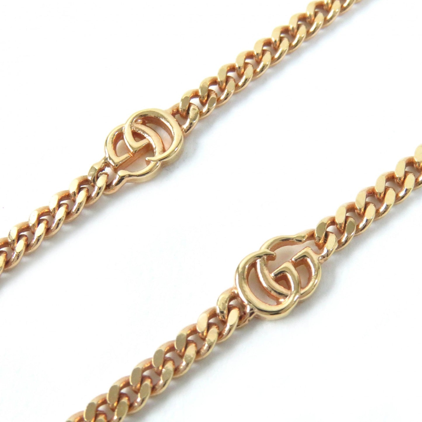 GUCCI Necklace 702568 Rhinestone Rose gold Double G Flower Necklace