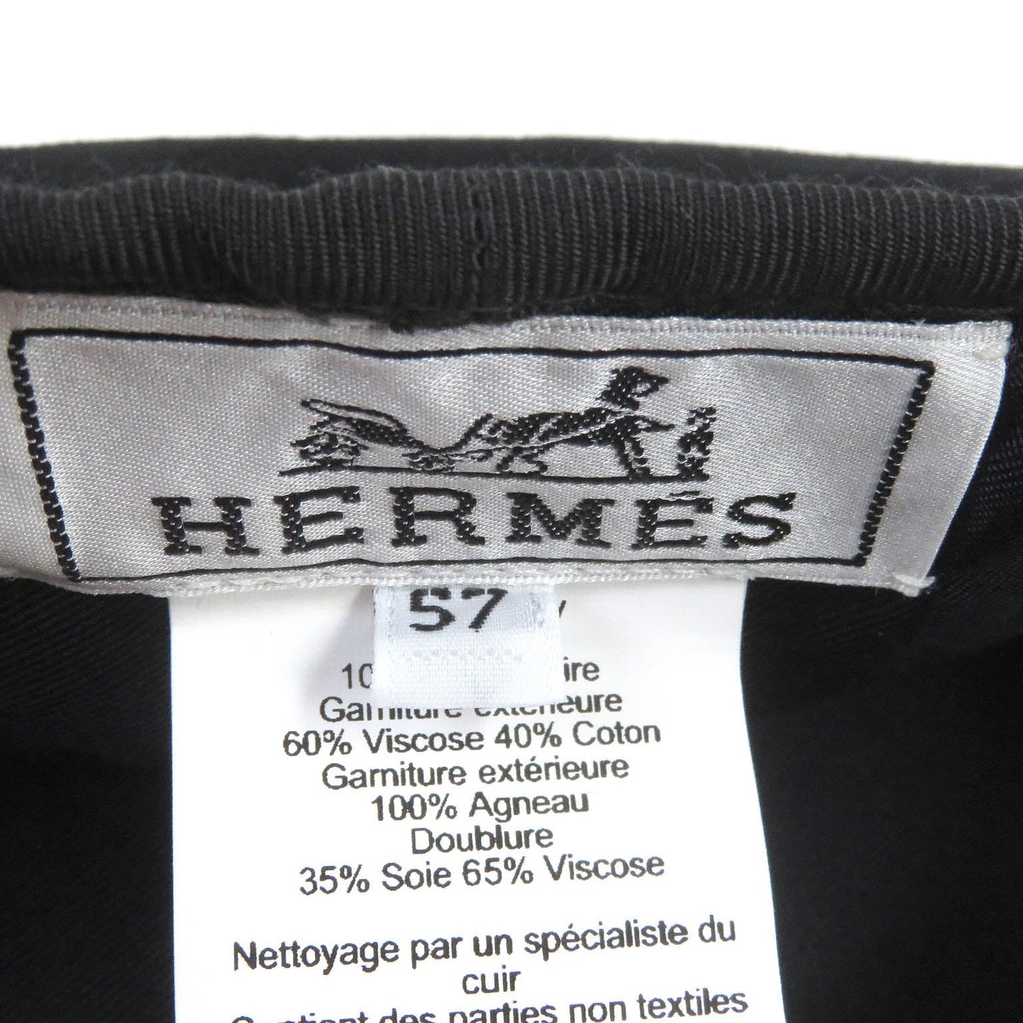 HERMES beret cashmere black Julietta de Cercap 57