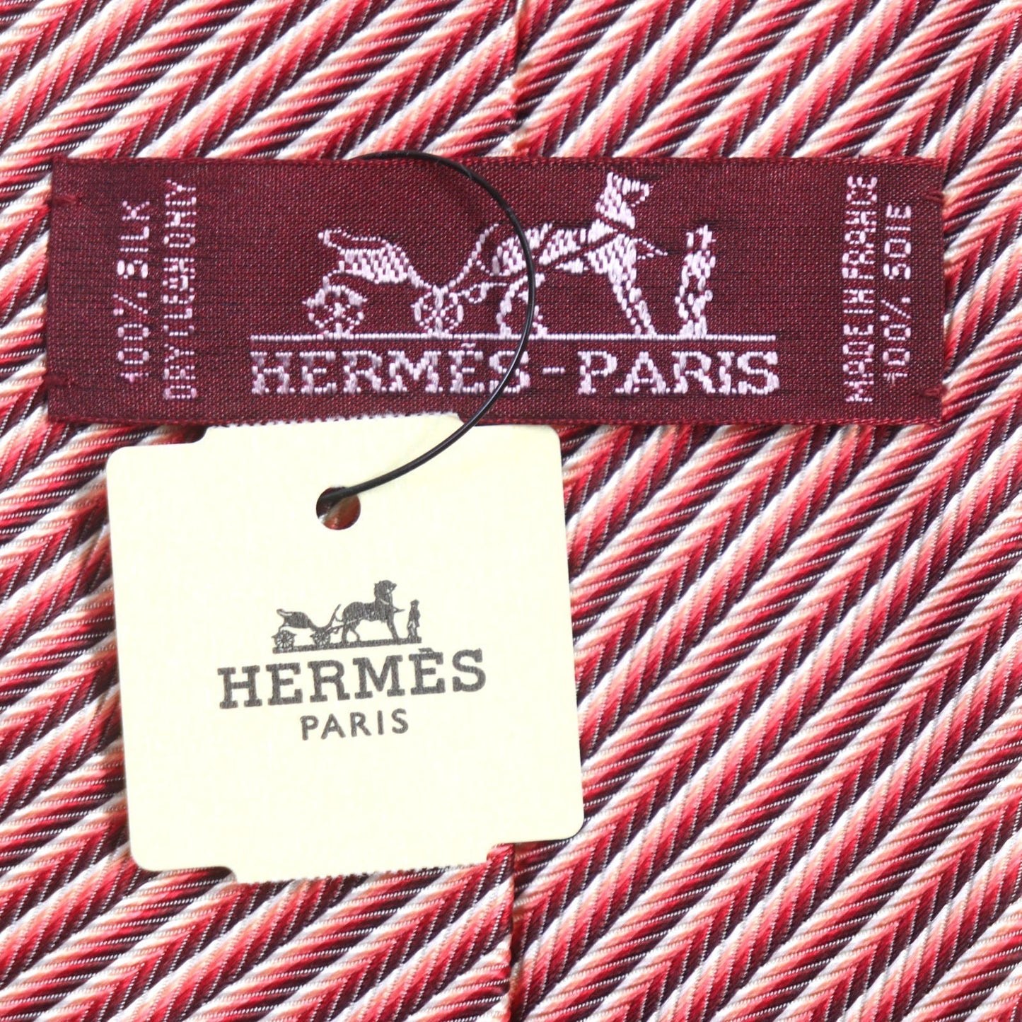 HERMES tie silk Red HEAVY SILK TIE
