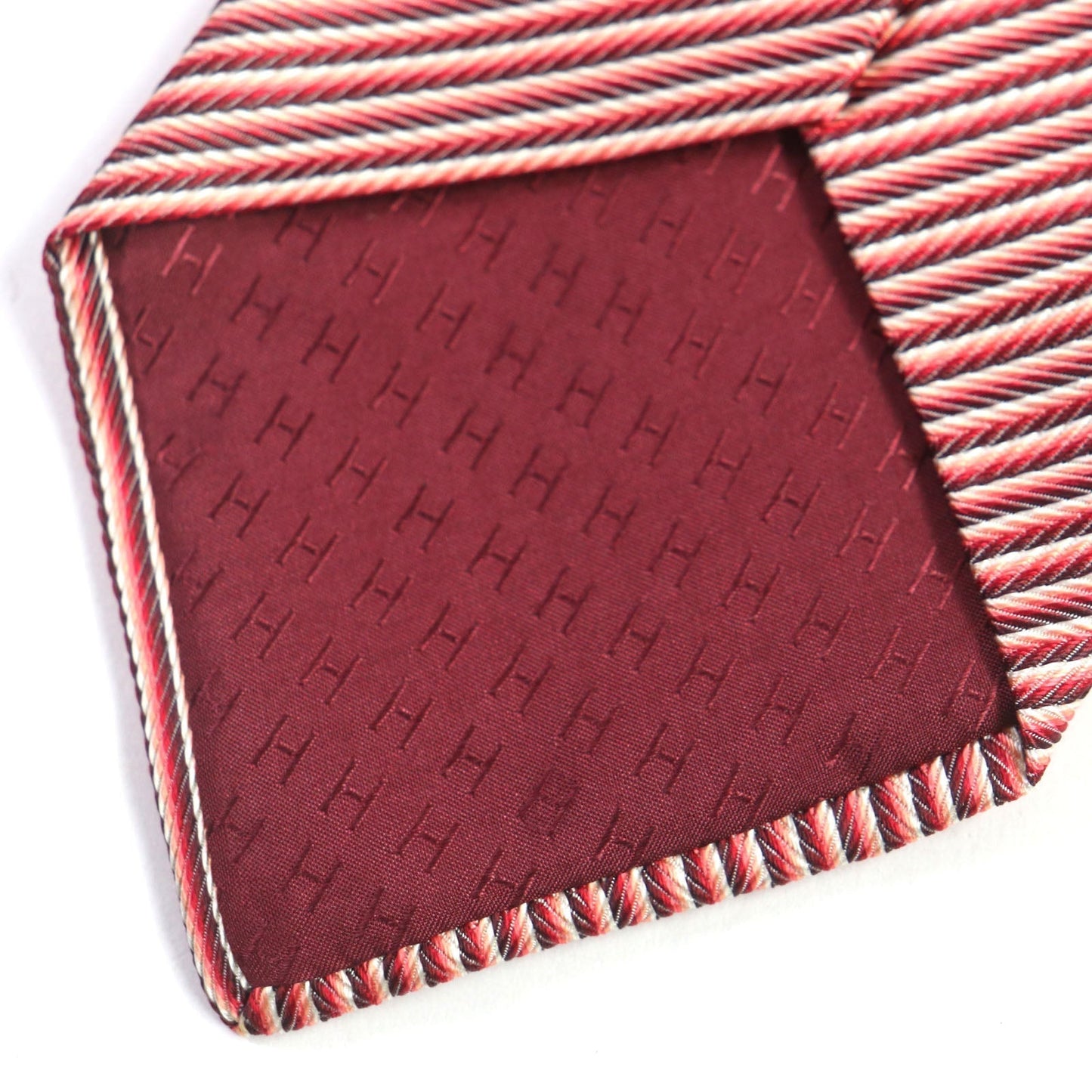 HERMES tie silk Red HEAVY SILK TIE
