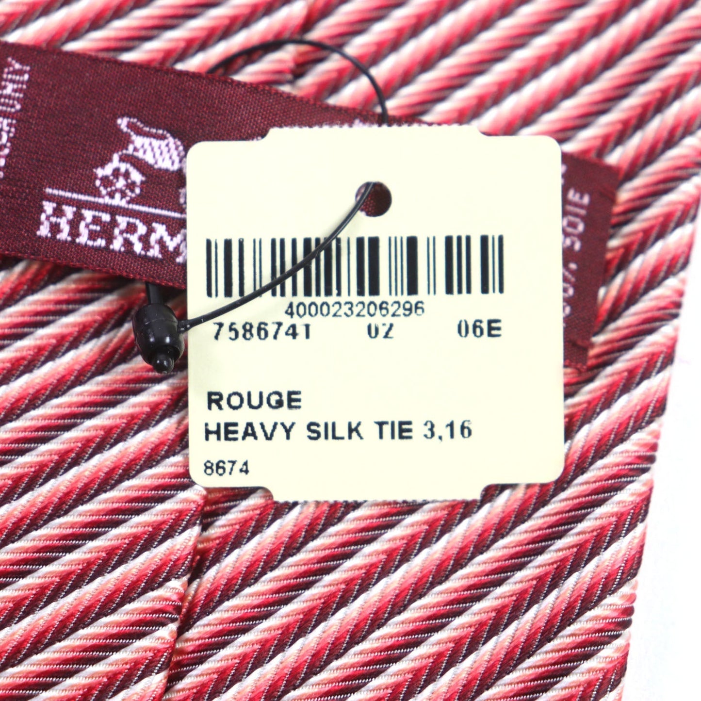 HERMES tie silk Red HEAVY SILK TIE
