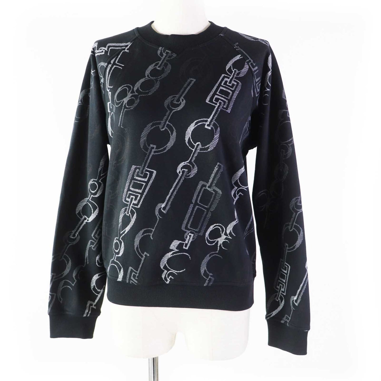 HERMES sweat 3H4625DE cotton black DO RE BOUCLES 34