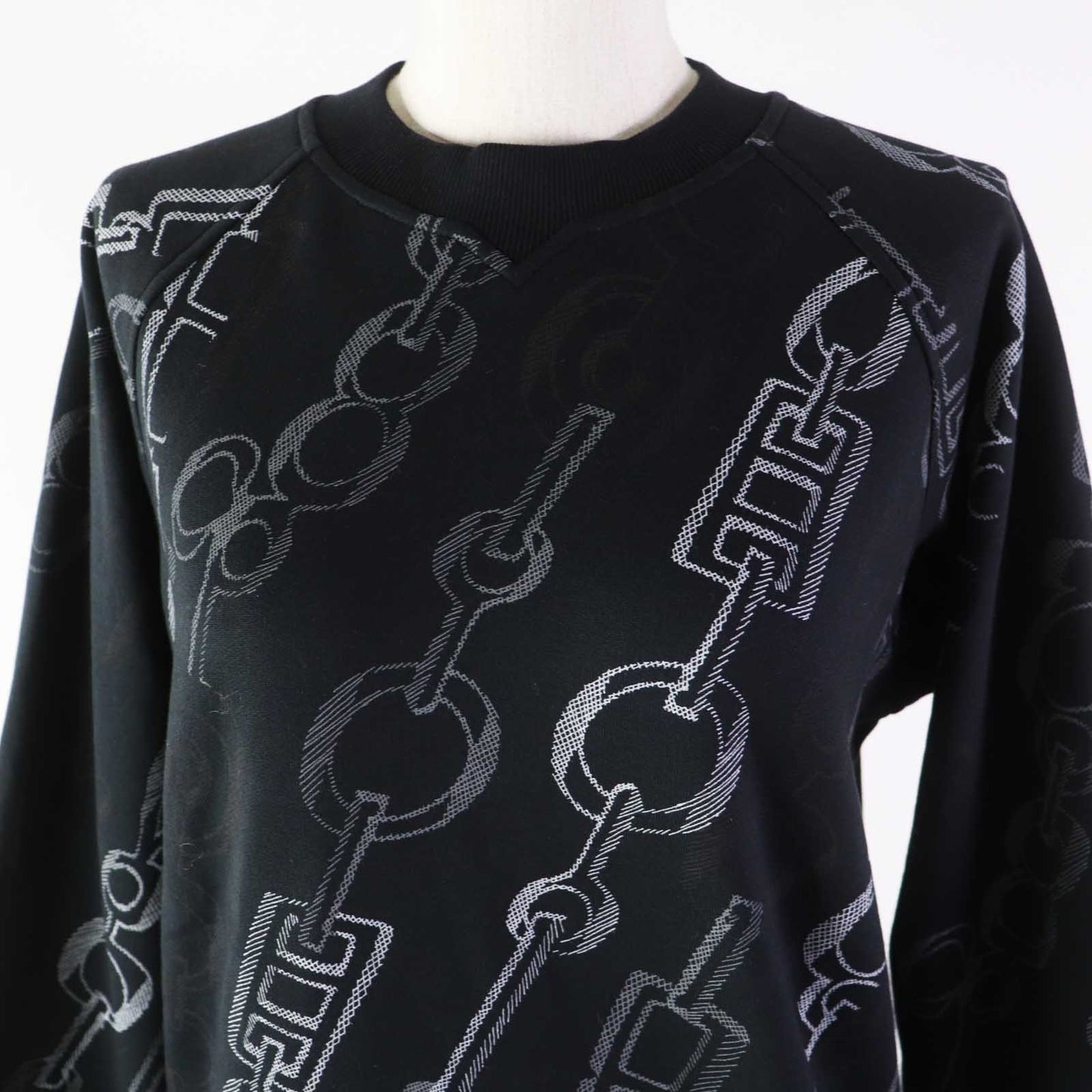 HERMES sweat 3H4625DE cotton black DO RE BOUCLES 34