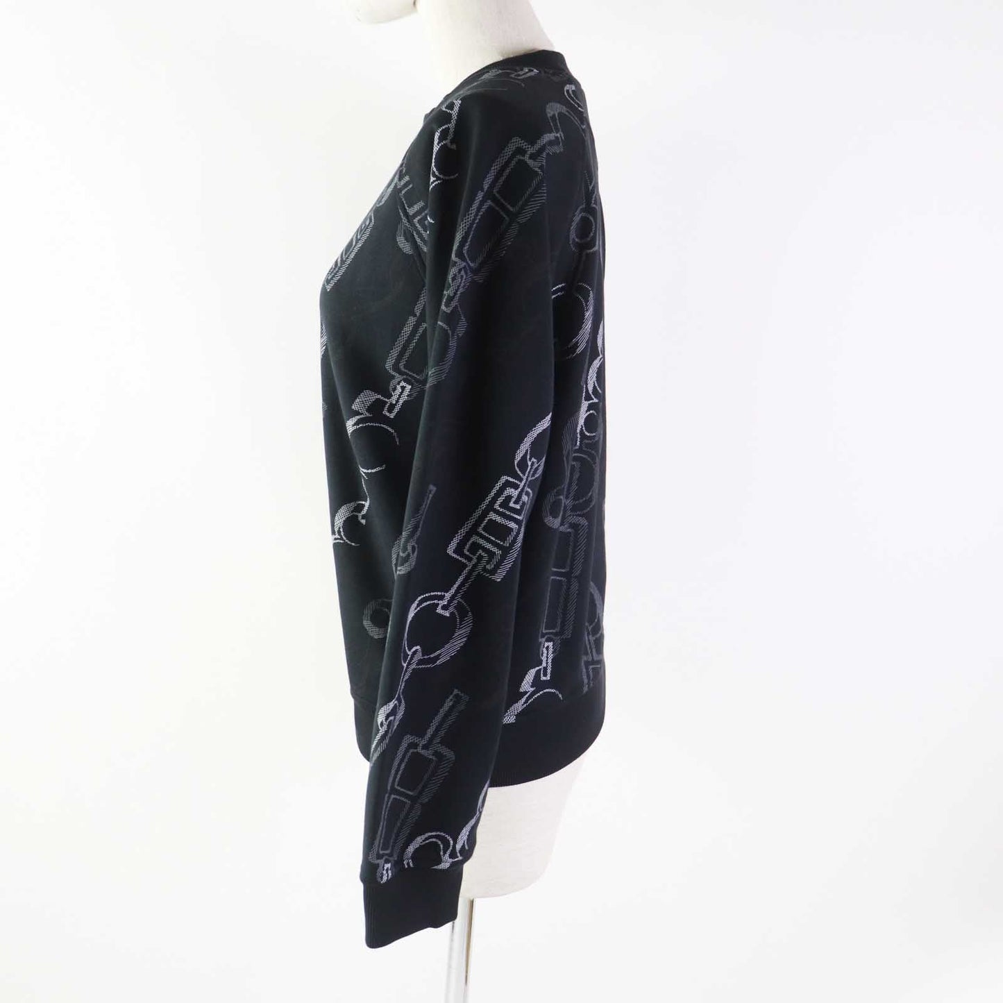 HERMES sweat 3H4625DE cotton black DO RE BOUCLES 34