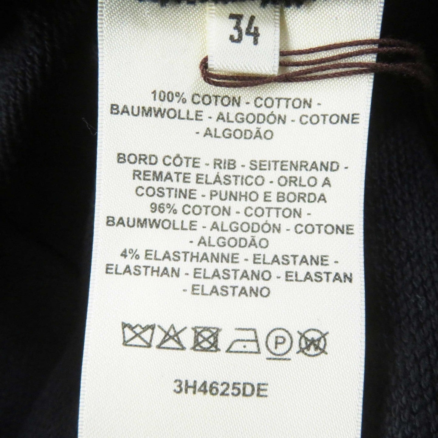 HERMES sweat 3H4625DE cotton black DO RE BOUCLES 34
