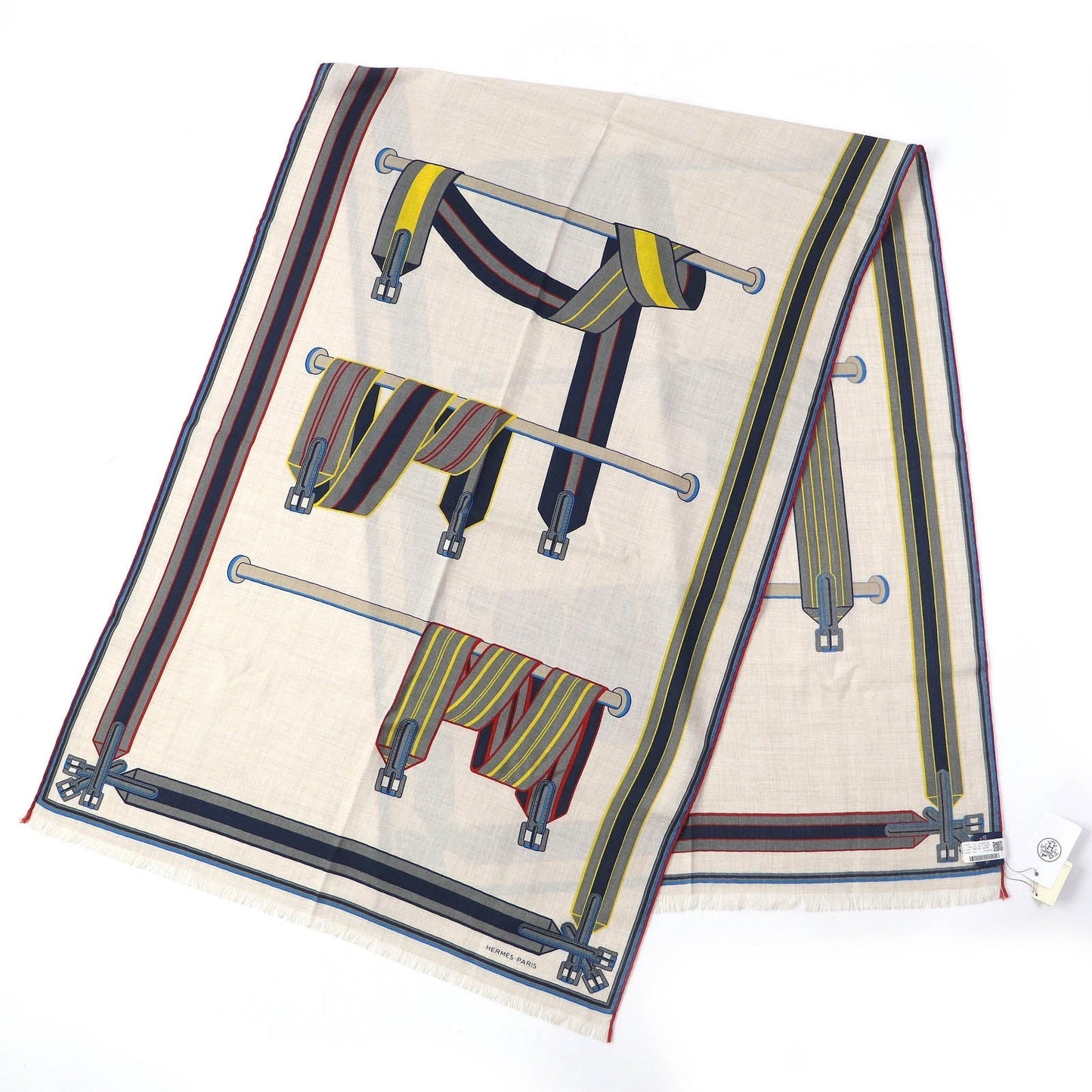HERMES Stall cashmere white The Sangles in Fines