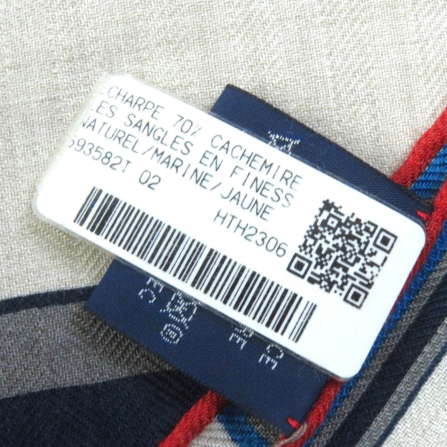 HERMES Stall cashmere white The Sangles in Fines