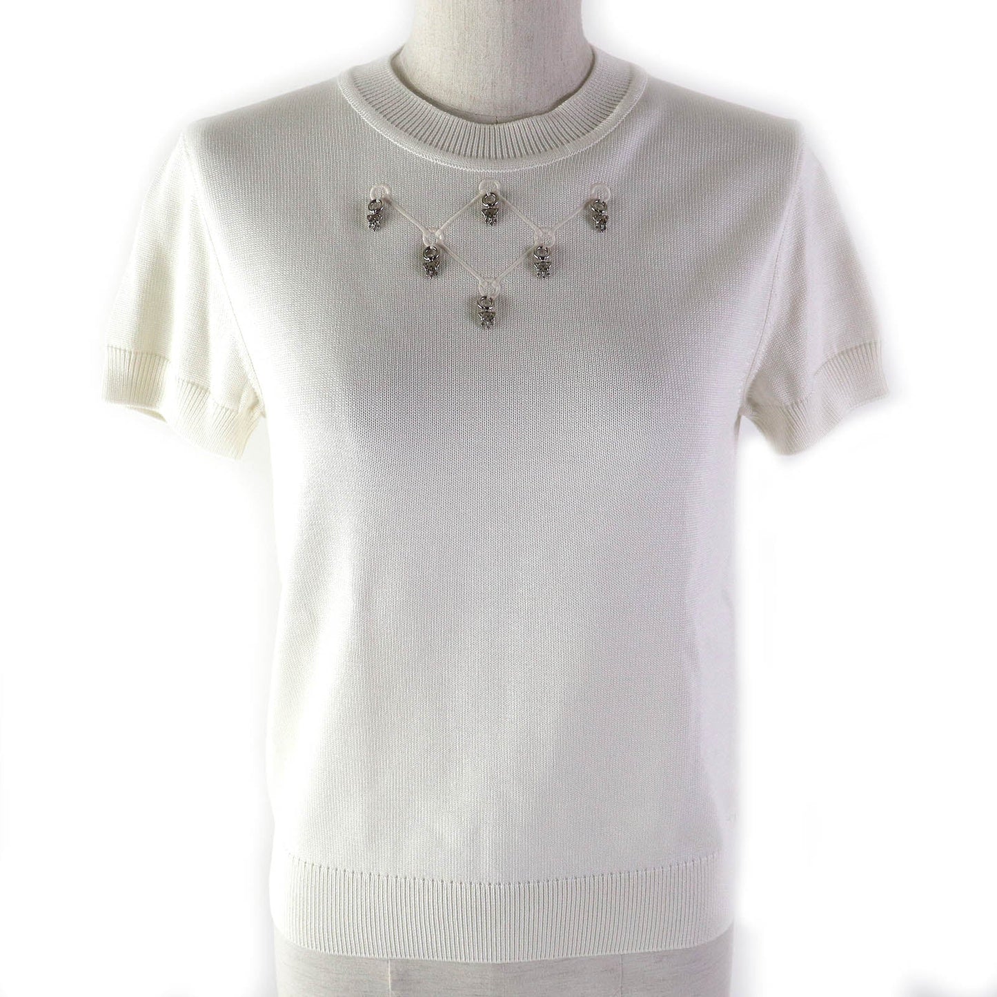 HERMES Short sleeve knit Viscose white 38