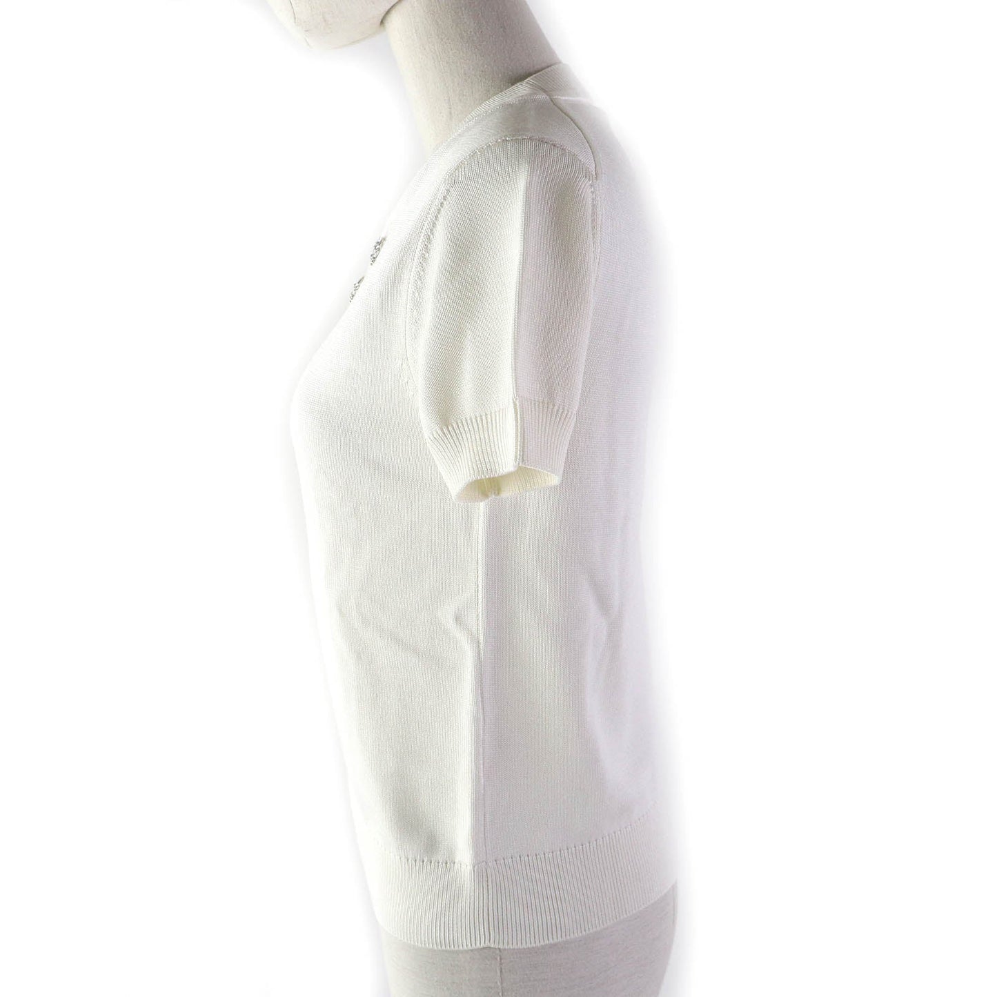HERMES Short sleeve knit Viscose white 38