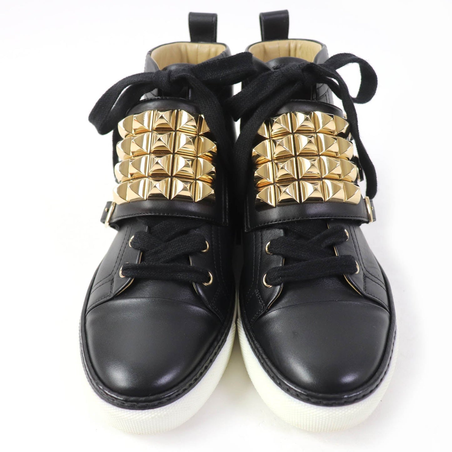 HERMES High cut sneakers Main: Leather black Lenox Collier de Sian Women 36.5 Used
