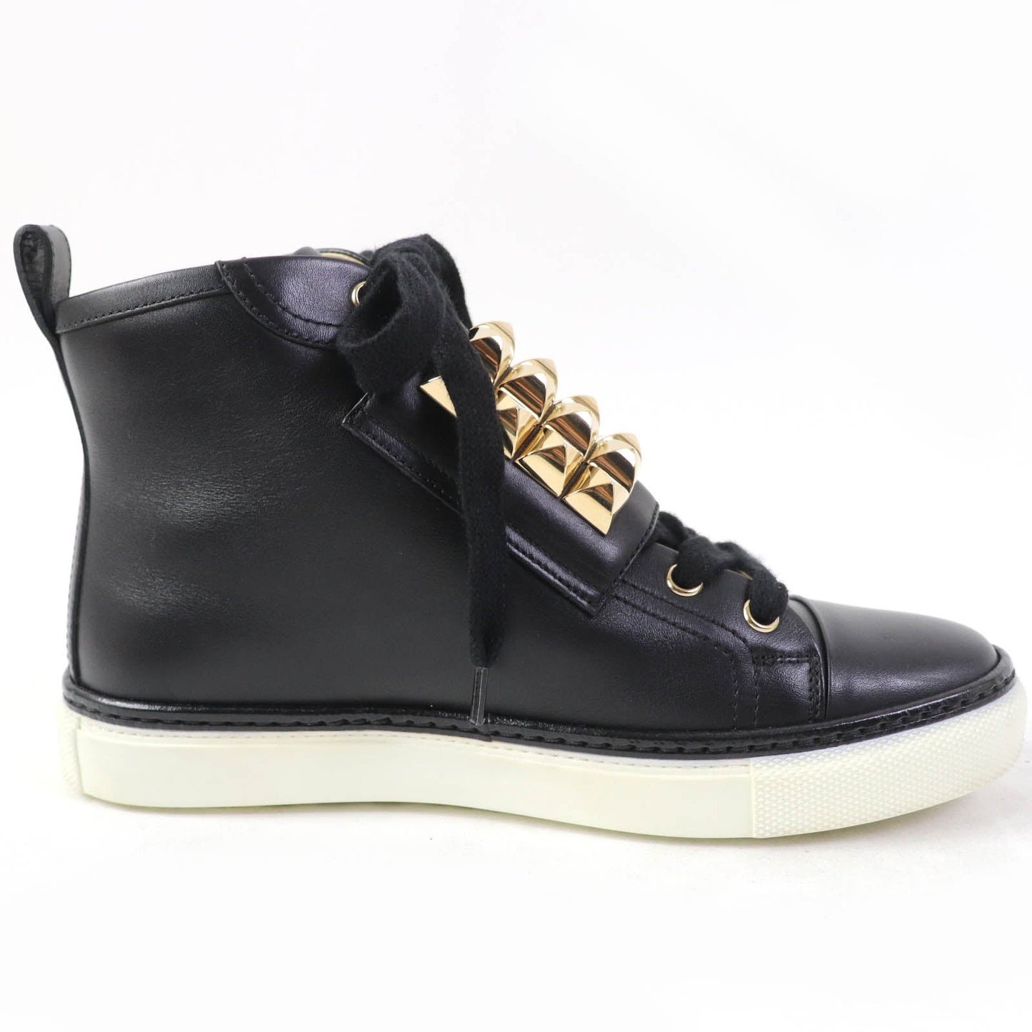 HERMES High cut sneakers Main: Leather black Lenox Collier de Sian Women 36.5 Used