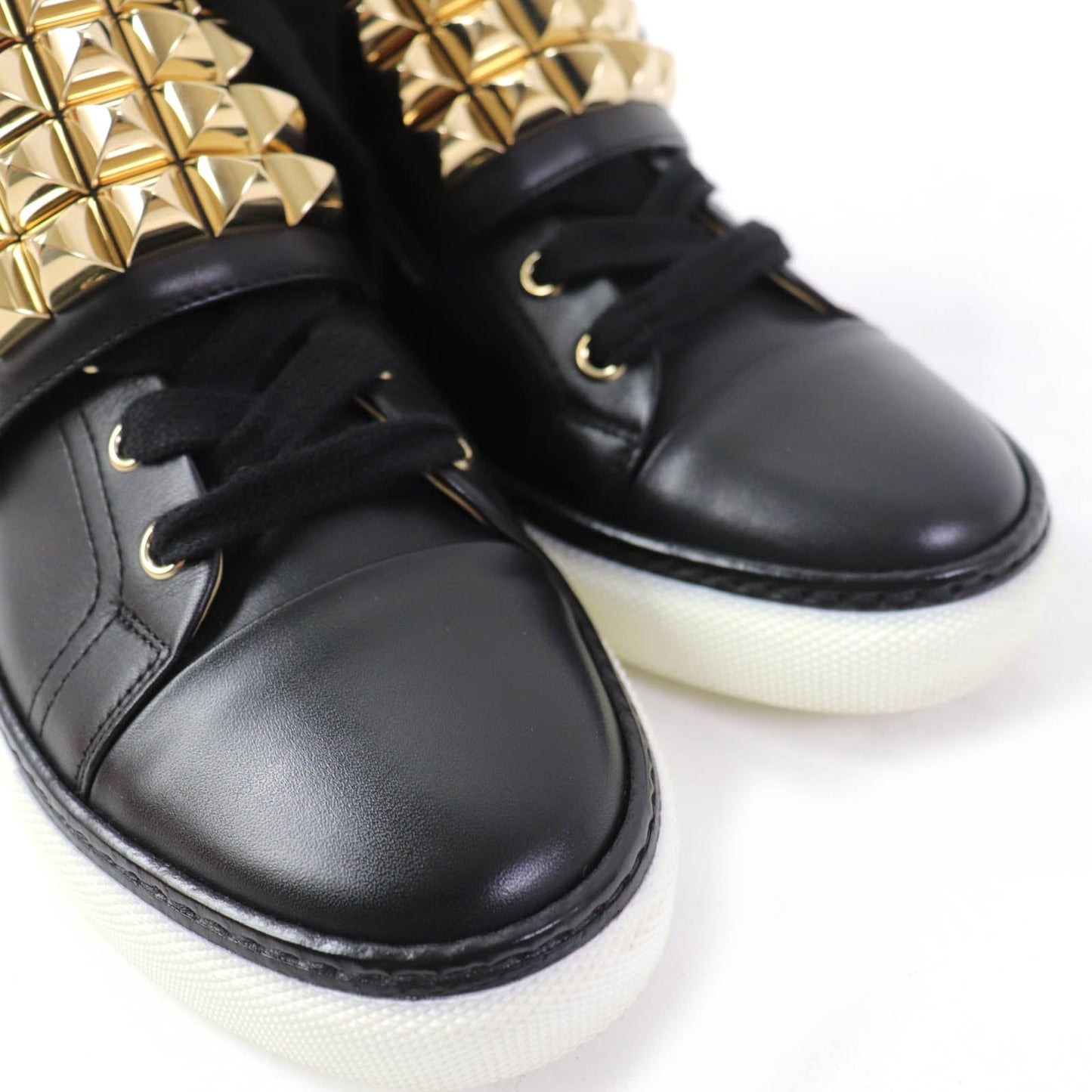 HERMES High cut sneakers Main: Leather black Lenox Collier de Sian Women 36.5 Used