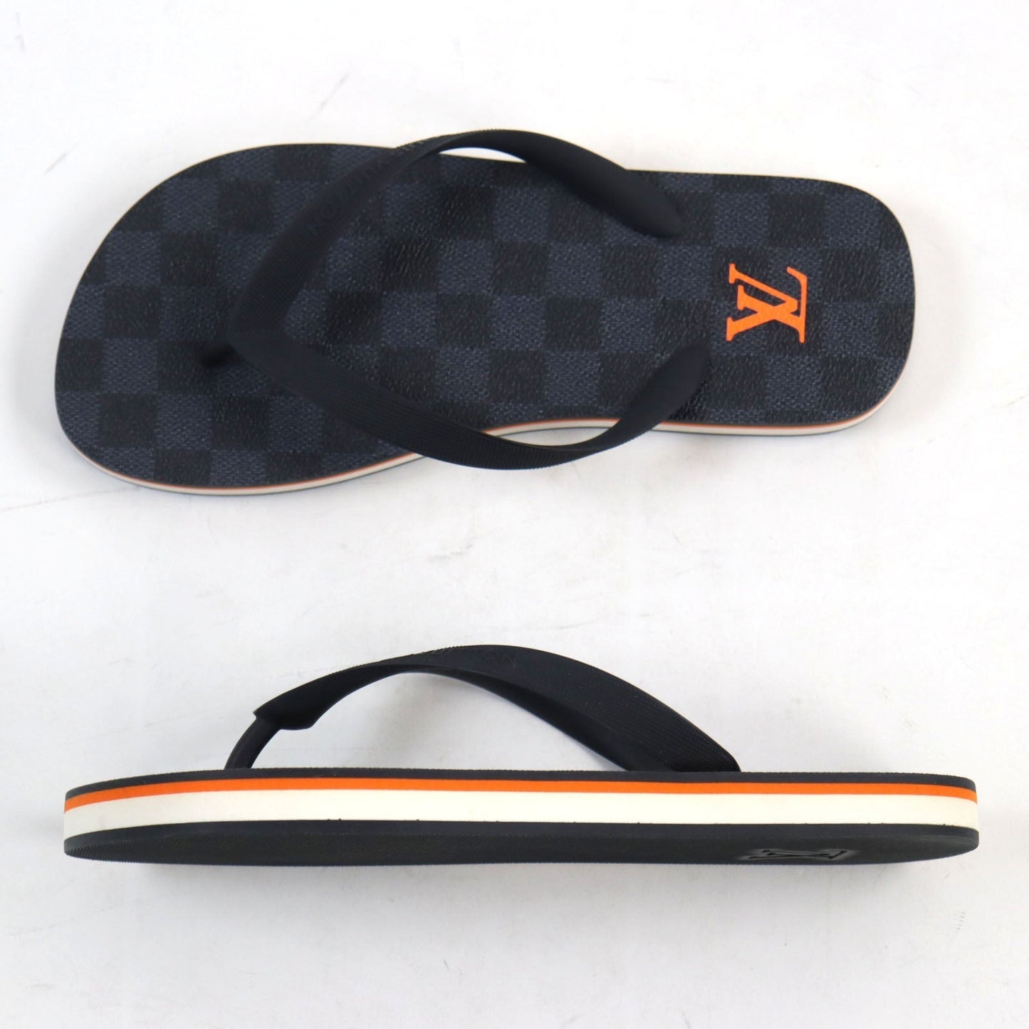 LOUIS VUITTON Beach sandal rubber Navy type Moritol Line 6
