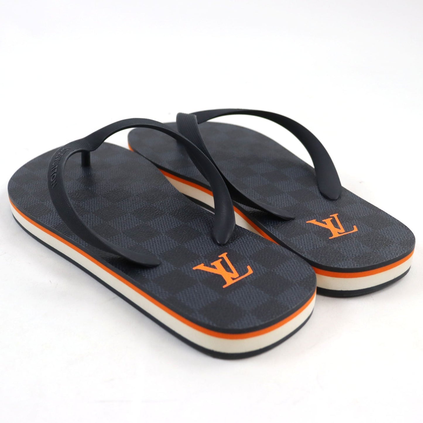 LOUIS VUITTON Beach sandal rubber Navy type Moritol Line 6