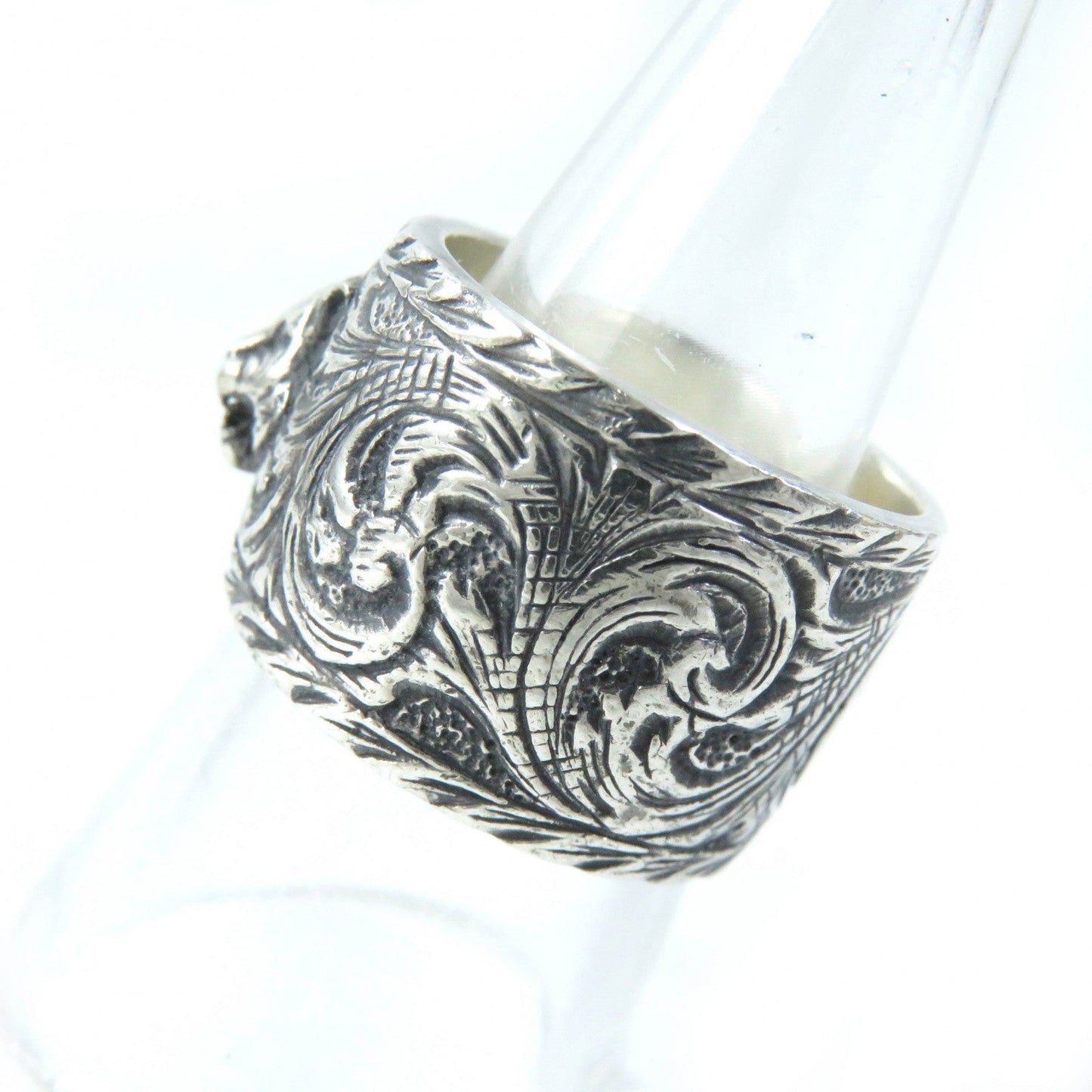GUCCI Ring 433571 AG925 Silver Arabesque Cat Head Ring