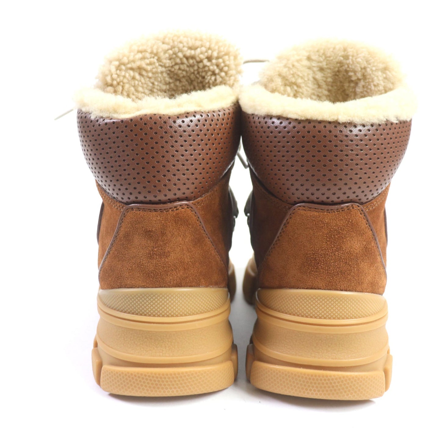 GUCCI High cut sneakers Part: suede, GG canvas Brown Flash trek Women 36 Used