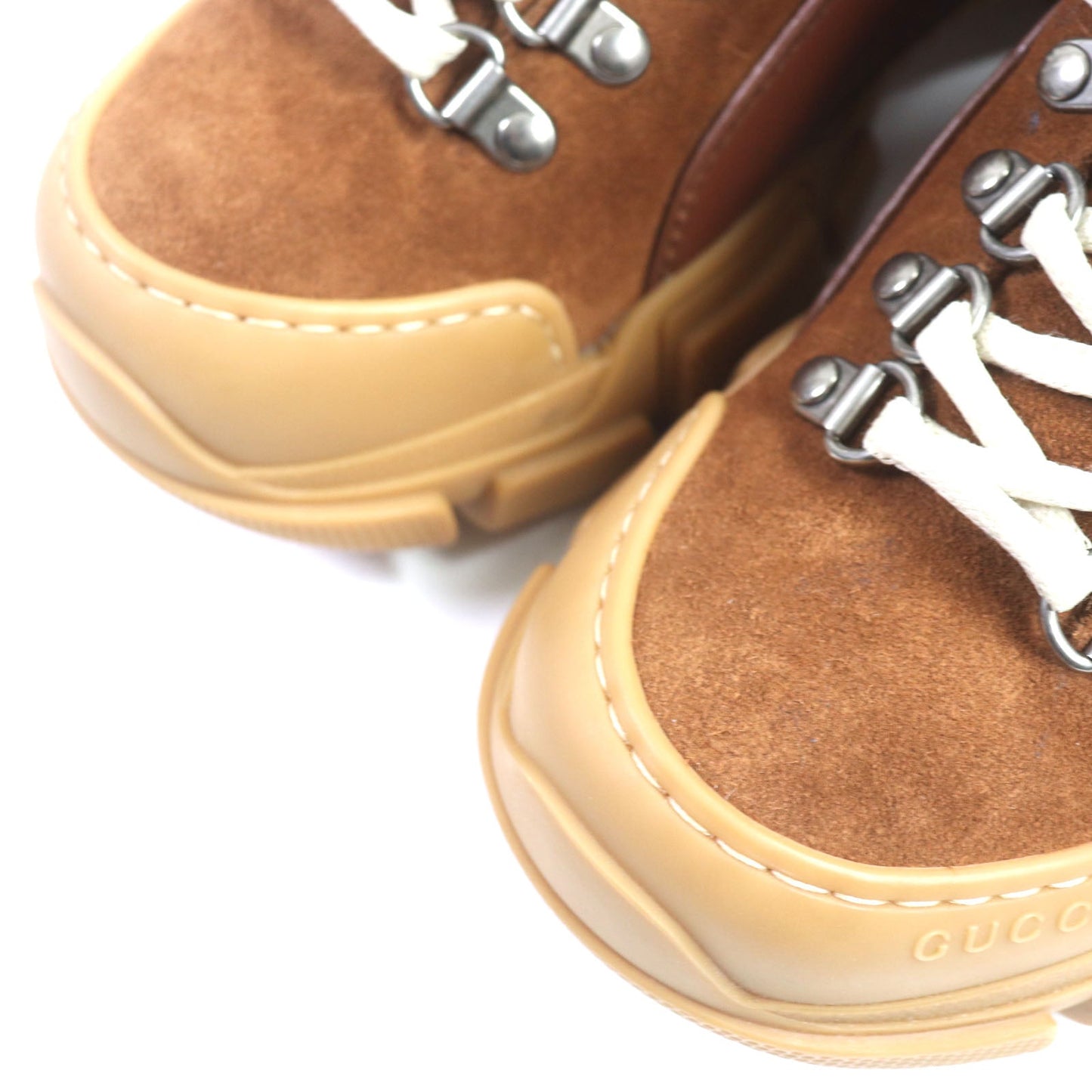 GUCCI High cut sneakers Part: suede, GG canvas Brown Flash trek Women 36 Used