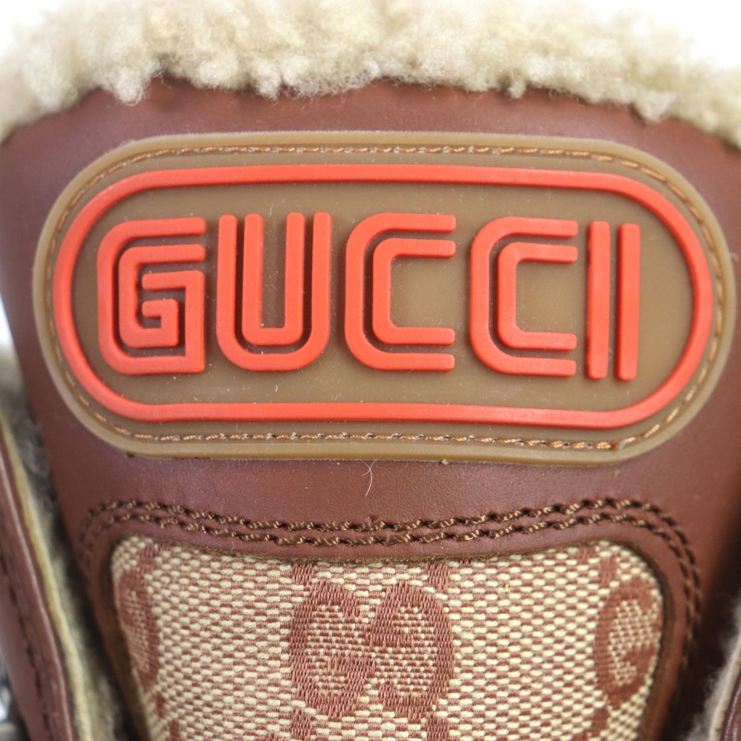 GUCCI High cut sneakers Part: suede, GG canvas Brown Flash trek Women 36 Used