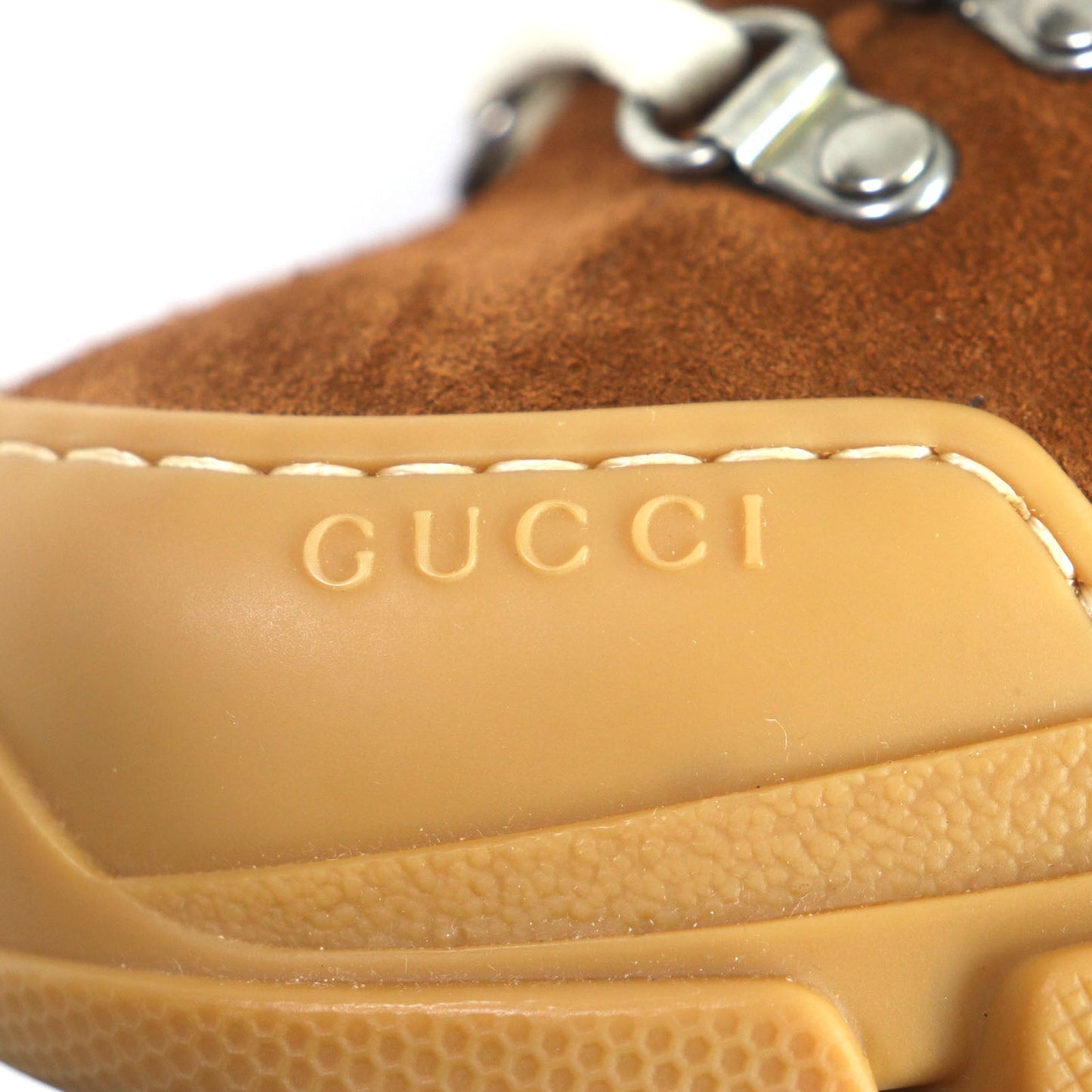 GUCCI High cut sneakers Part: suede, GG canvas Brown Flash trek Women 36 Used