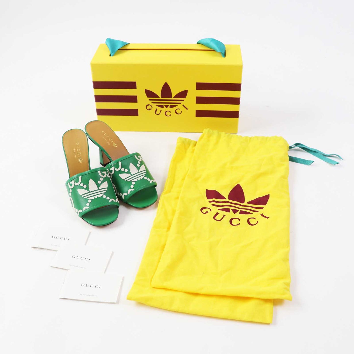 GUCCI Mule 722445 leather Green white 36