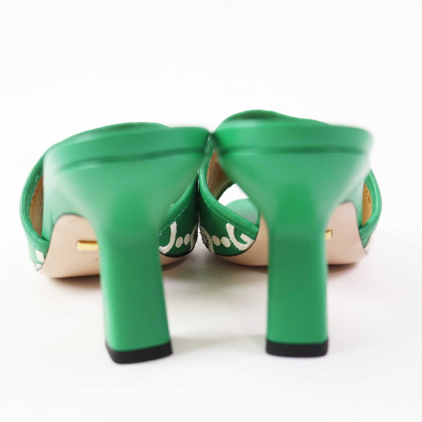 GUCCI Mule 722445 leather Green white 36