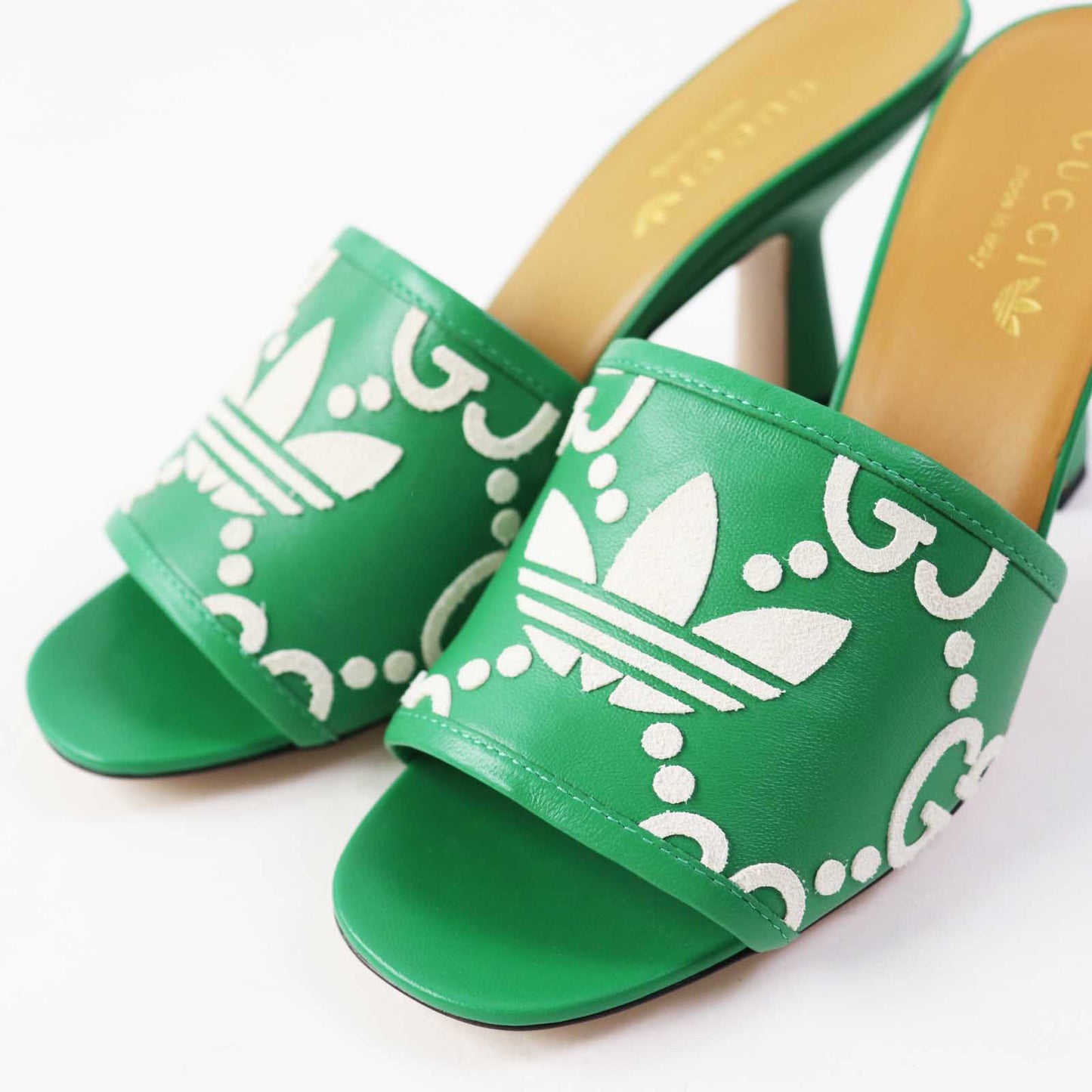 GUCCI Mule 722445 leather Green white 36