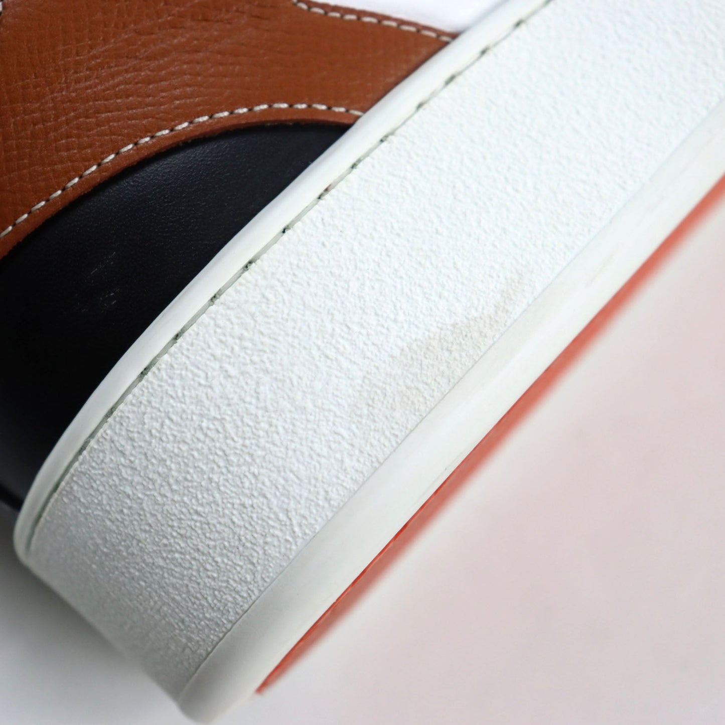 HERMES sneakers Main: Leather Brown white black free mens 39 Used