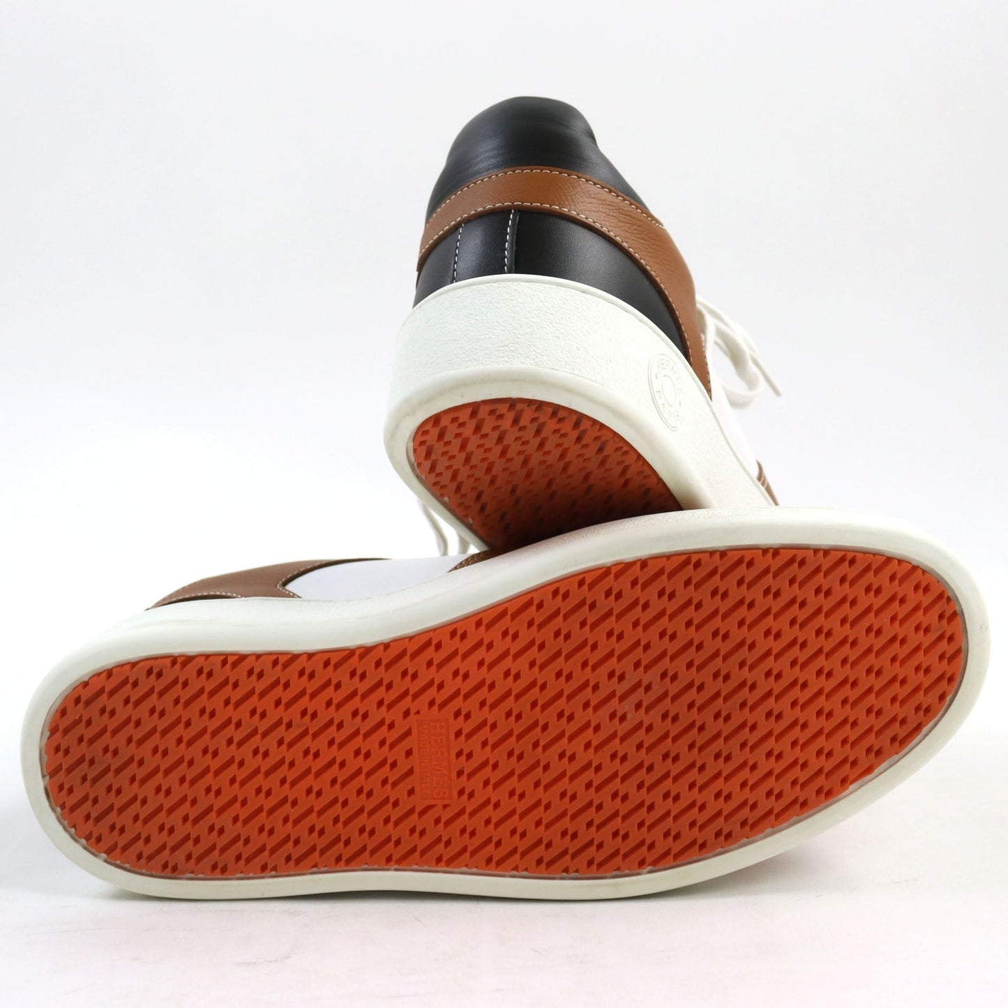 HERMES sneakers Main: Leather Brown white black free mens 39 Used